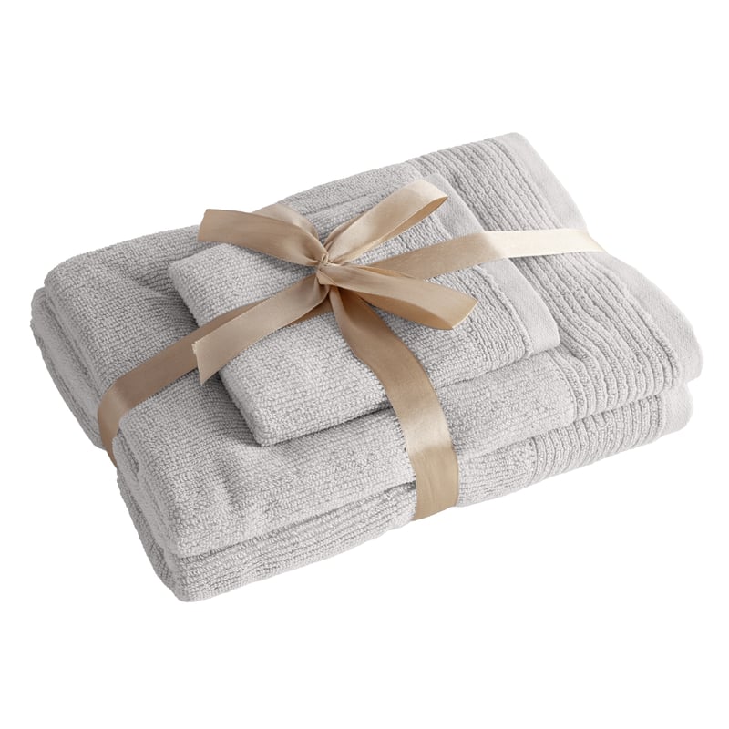 Komplet trzech ręczników Lari 30x50 50x90 70x140 srebrny