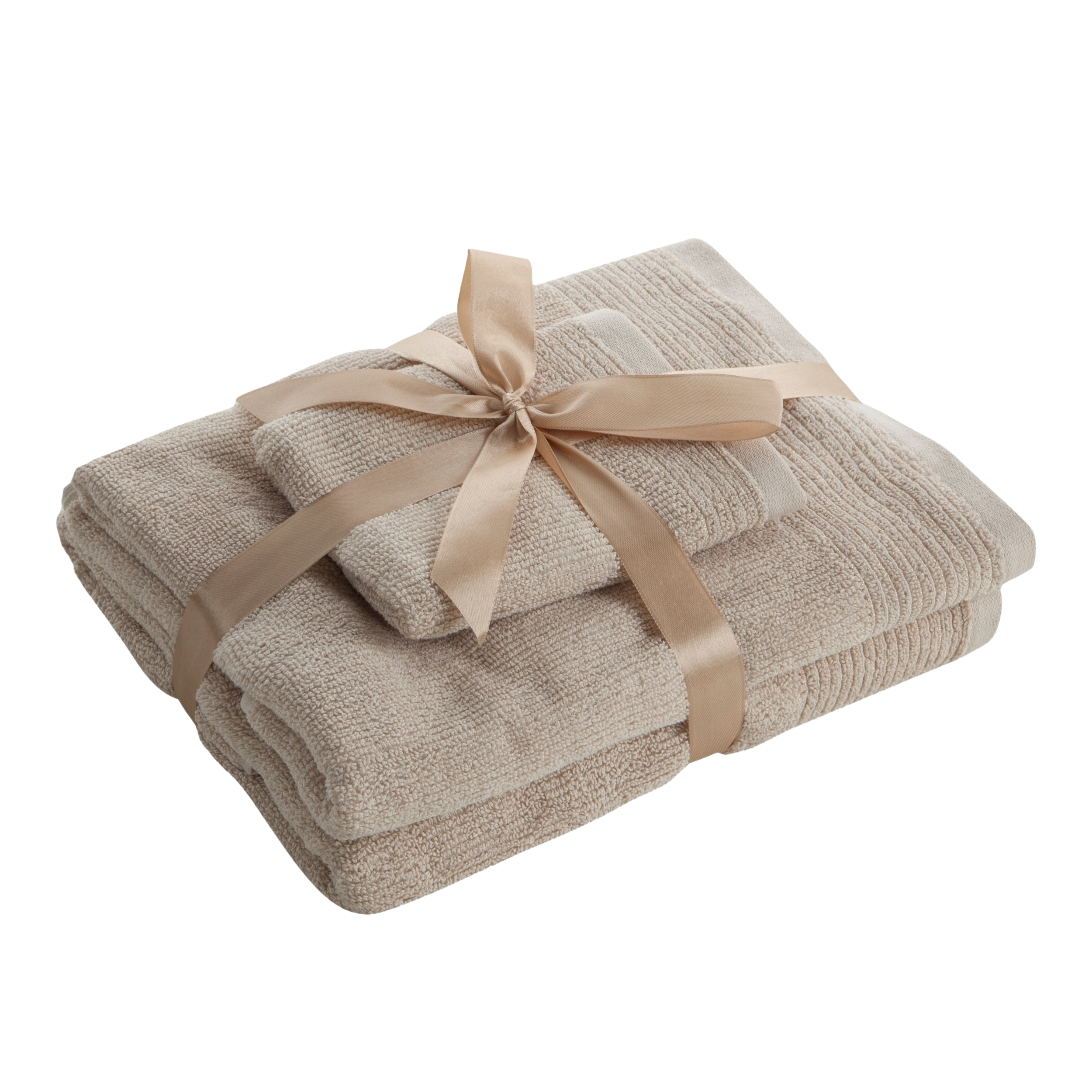 Komplet trzech ręczników Lari 30x50, 50x90, 70x140 beżowy Eurofirany