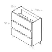 MUEBLE DE BAÑO LIMA ROBLE 60X39CM 3 CAJONES - 6