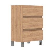 MUEBLE DE BAÑO LIMA ROBLE 60X39CM 3 CAJONES - 2