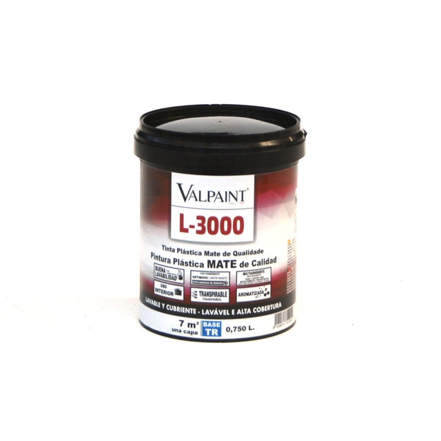 BASE PINTURA PLÁSTICA INTERIOR/EXTERIOR MATE L3000 750ML TONOS INTENSOS