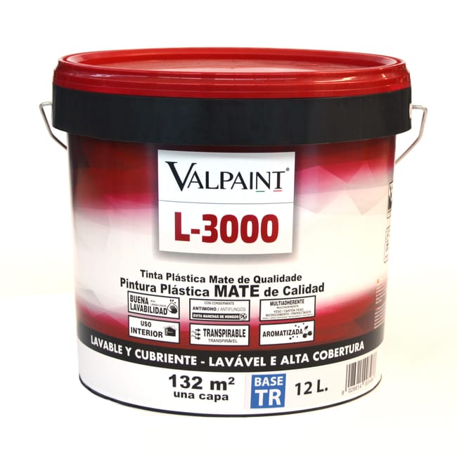 BASE PINTURA PLÁSTICA INTERIOR/EXTERIOR MATE L3000 12L TONOS INTENSOS - 1