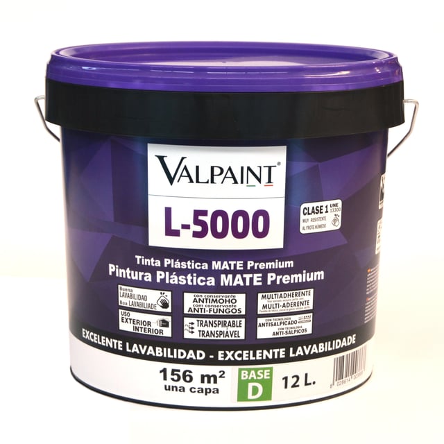 BASE PINTURA PLÁSTICA INTERIOR/EXTERIOR MATE L5000 12L TONOS MEDIOS