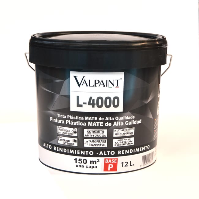 BASE PINTURA PLÁSTICA INTERIOR/EXTERIOR MATE L4000 12L TONOS CLAROS - 1
