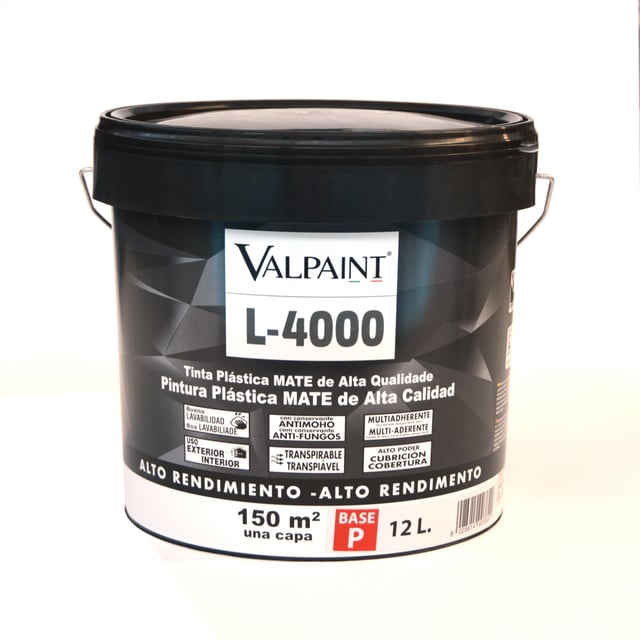 BASE PINTURA PLÁSTICA INTERIOR/EXTERIOR MATE L4000 12L TONOS CLAROS
