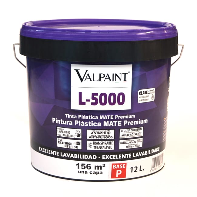 BASE PINTURA PLÁSTICA INTERIOR/EXTERIOR MATE L5000 12L TONOS CLAROS - 1