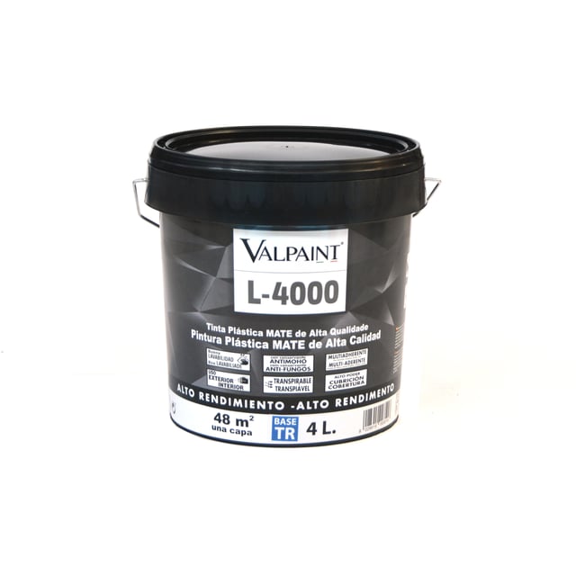 BASE PINTURA PLÁSTICA INTERIOR/EXTERIOR MATE L4000 4L TONOS INTENSOS
