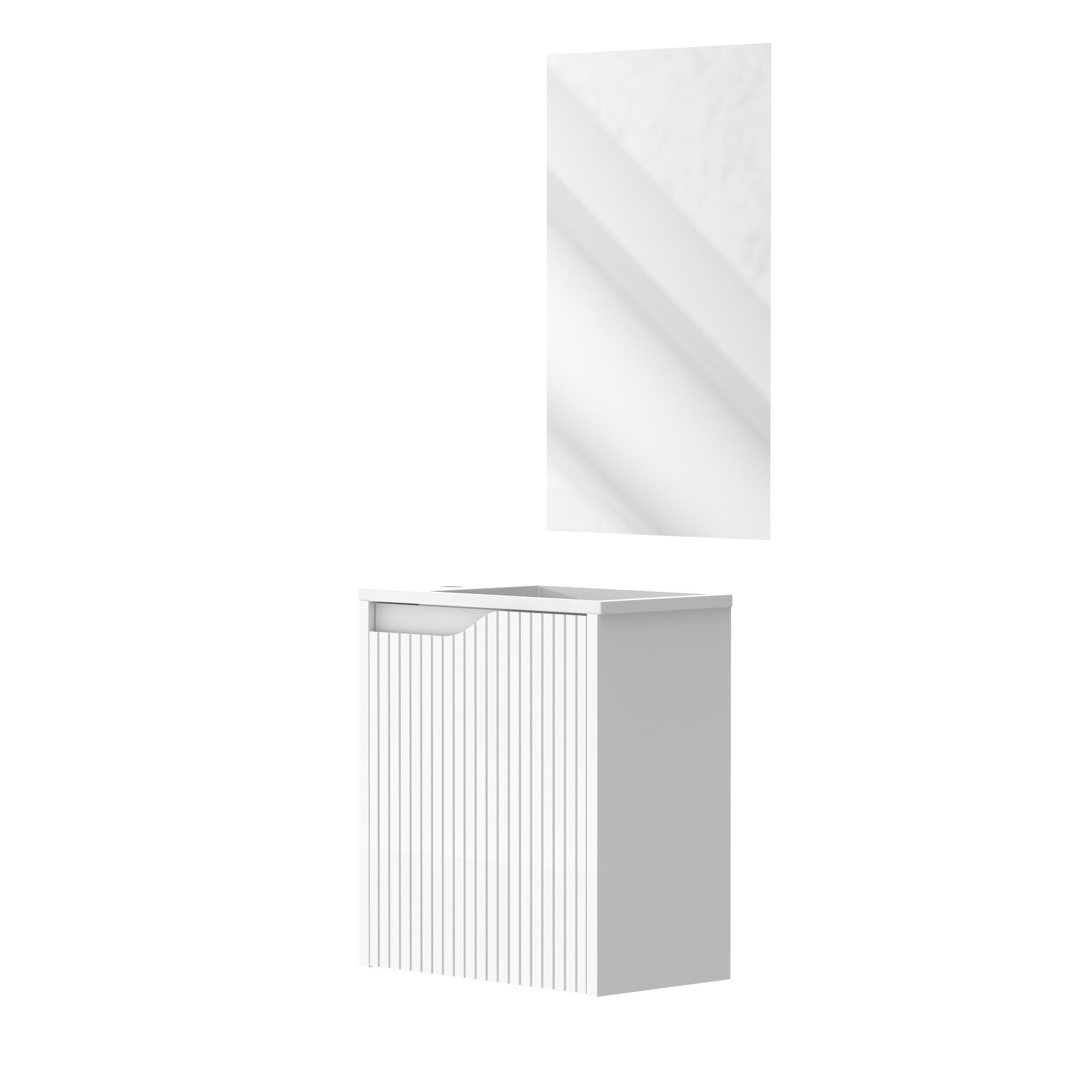 MUEBLE DE BAÑO CON LAVABO NOVA MINI BLANCO 50X33CM 1 PUERTA - 4