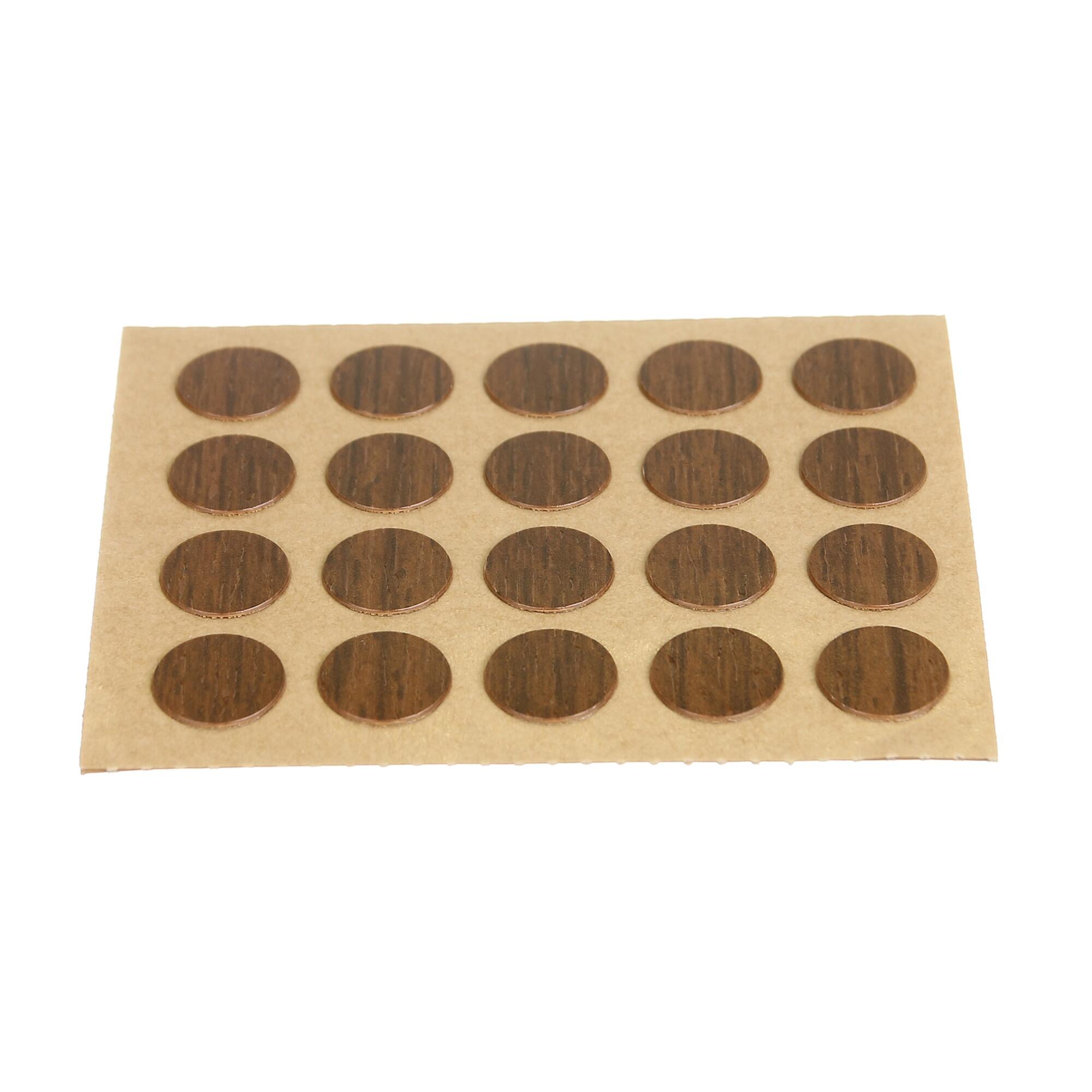 Capac mascare, autoadeziv, Ø 12 mm, mahon (set 40 buc)
