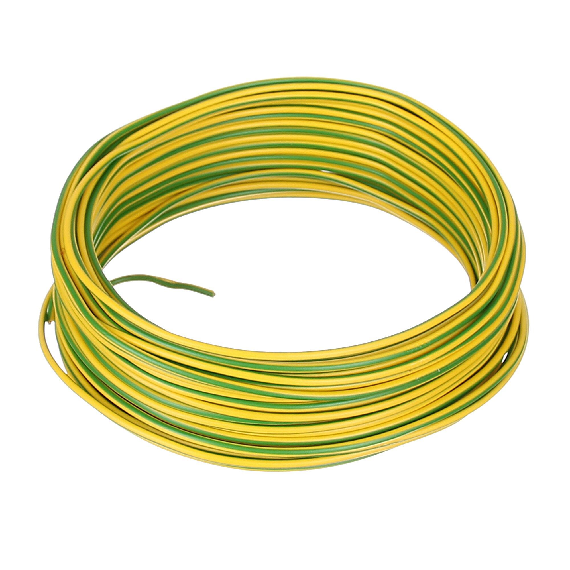Cablu electric FY, H07V-U, 1.5 mm², 25 m, verde/galben