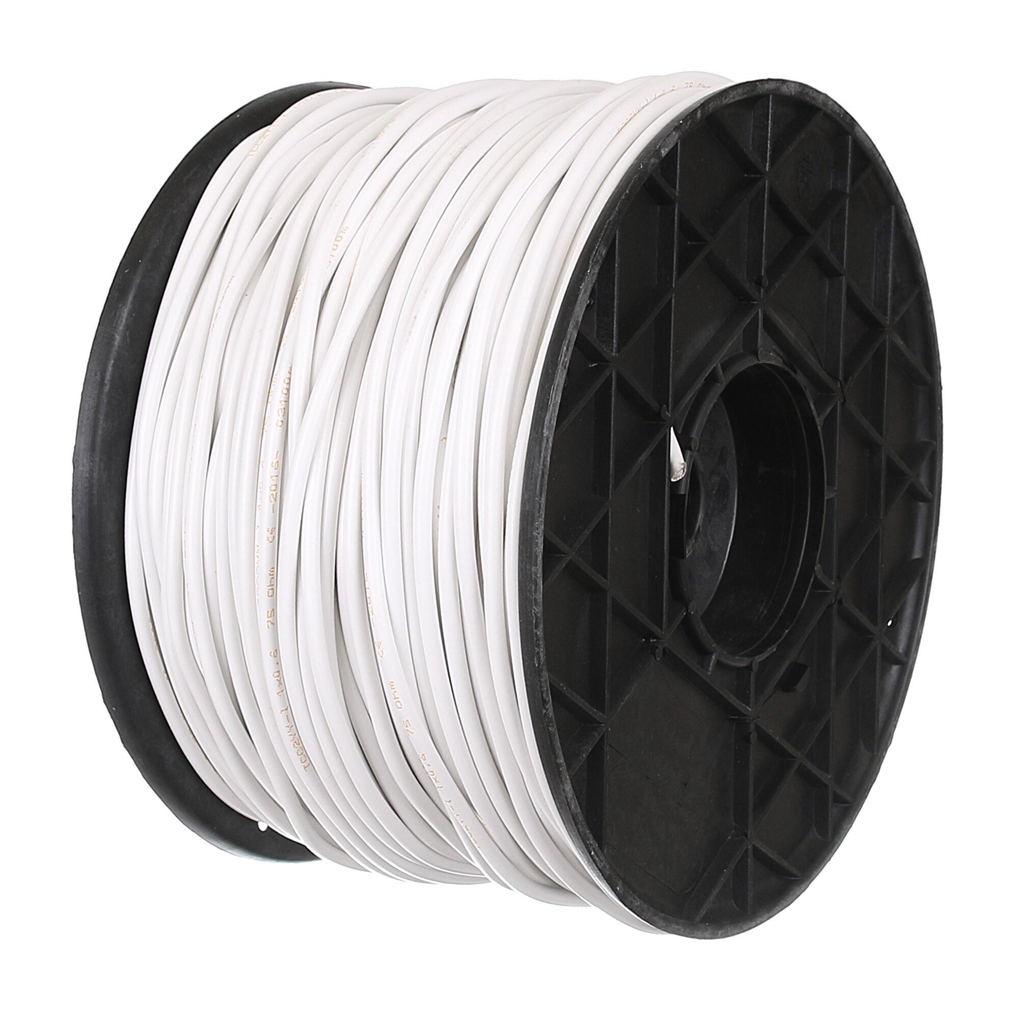 Cablu TV, coaxial, TCC2YY, 200 m, cauciuc/cupru, alb