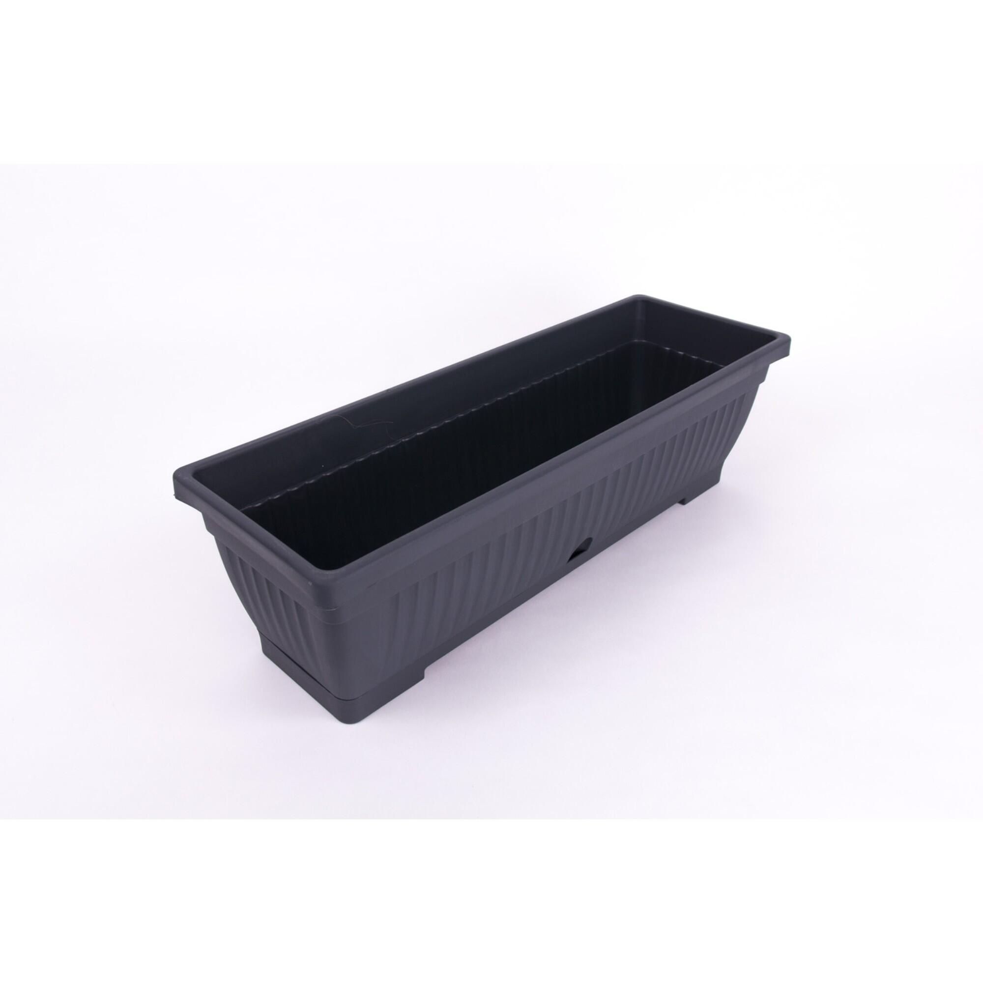 Jardiniera Verbena, cu farfurie, plastic, lungime 60 cm