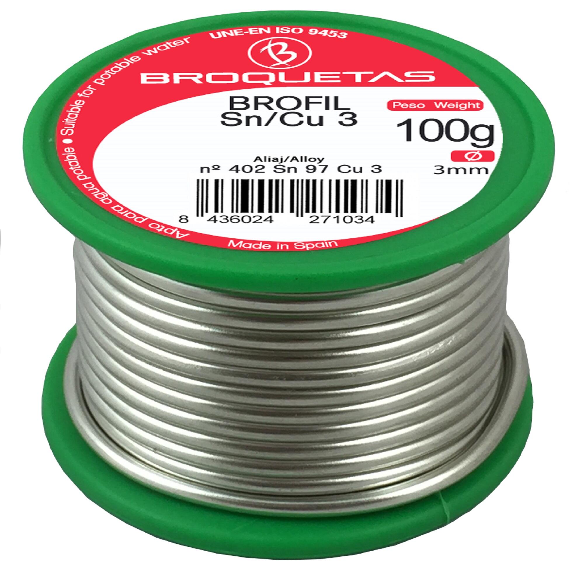 Aliaj de lipit Broquetas, staniu-cupru, 100 g, 3 mm