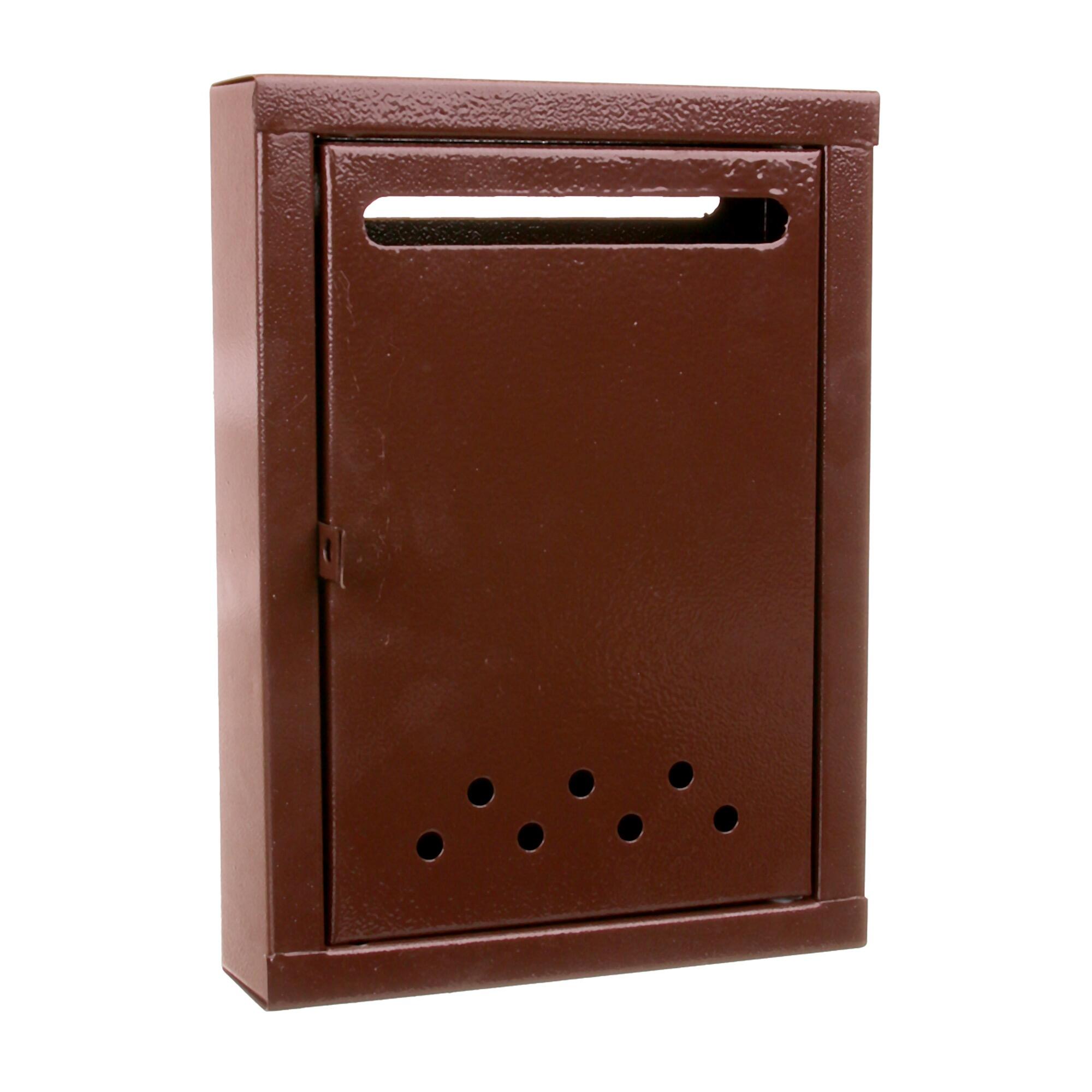 Cutie postala interior, tip CP7, tabla, cu lacat, maro