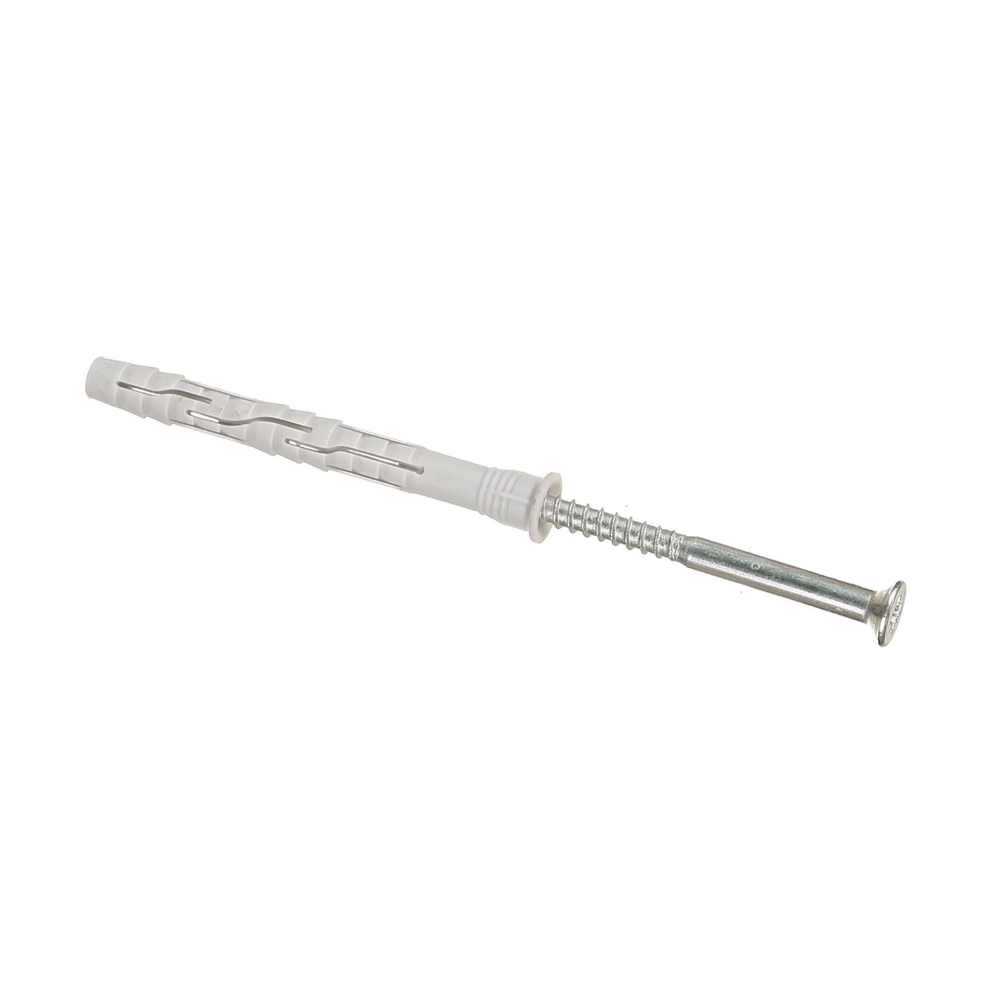 Diblu cu surub cap inecat, pentru caramida goala, nailon si otel, Ø 8 x 80 mm