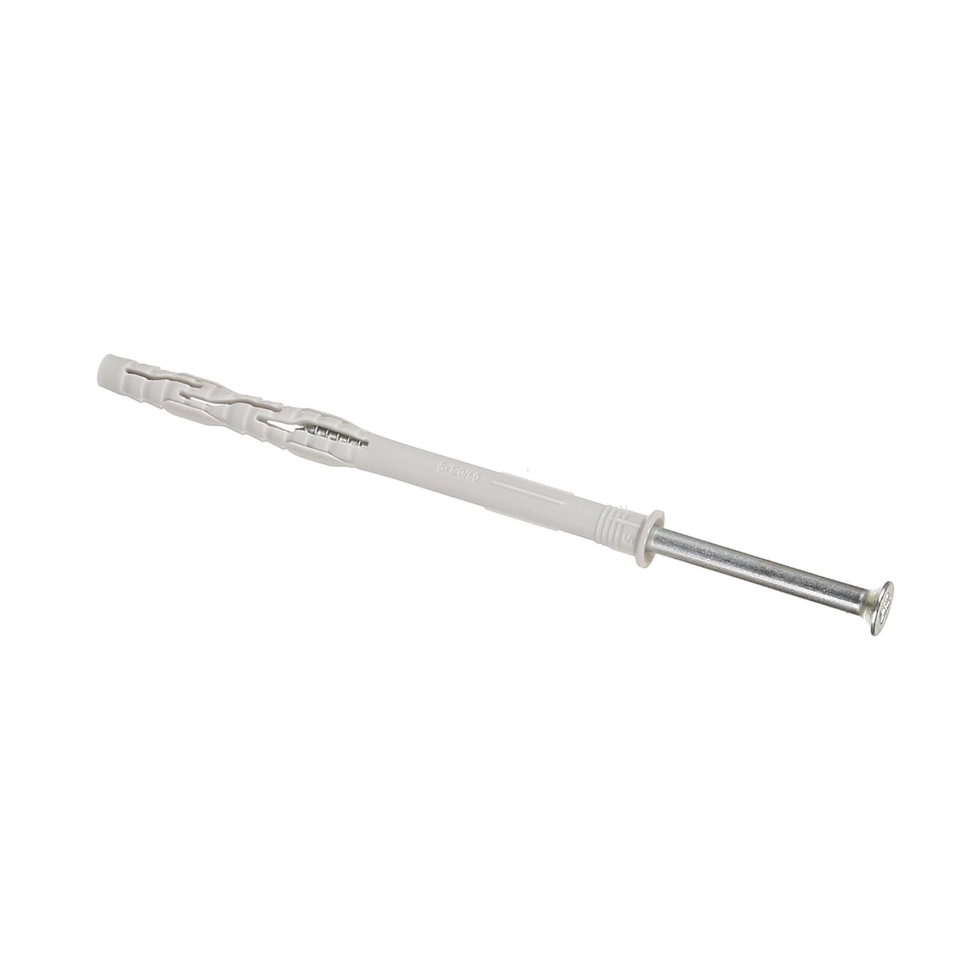 Diblu cu surub cap inecat, pentru caramida goala, nailon si otel, Ø 8 x 120 mm
