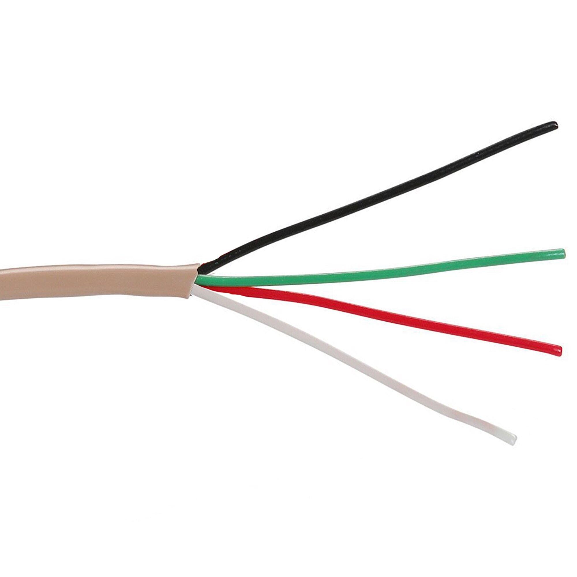 Cablu telefon Total Green, 4 fire, 100 m, cupru/plastic, alb