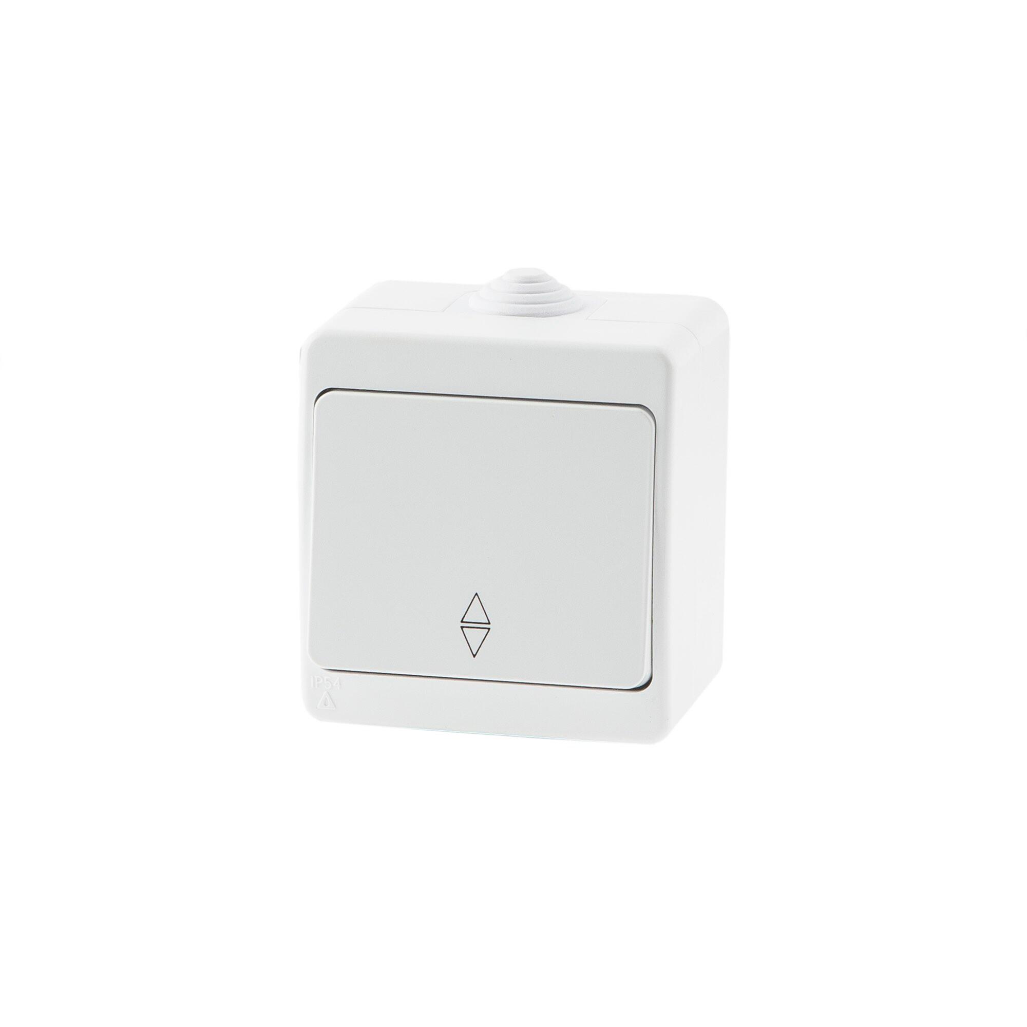 Intrerupator cap scara simplu Gunsan Nemliyer, montaj aplicat, exterior, IP54, alb