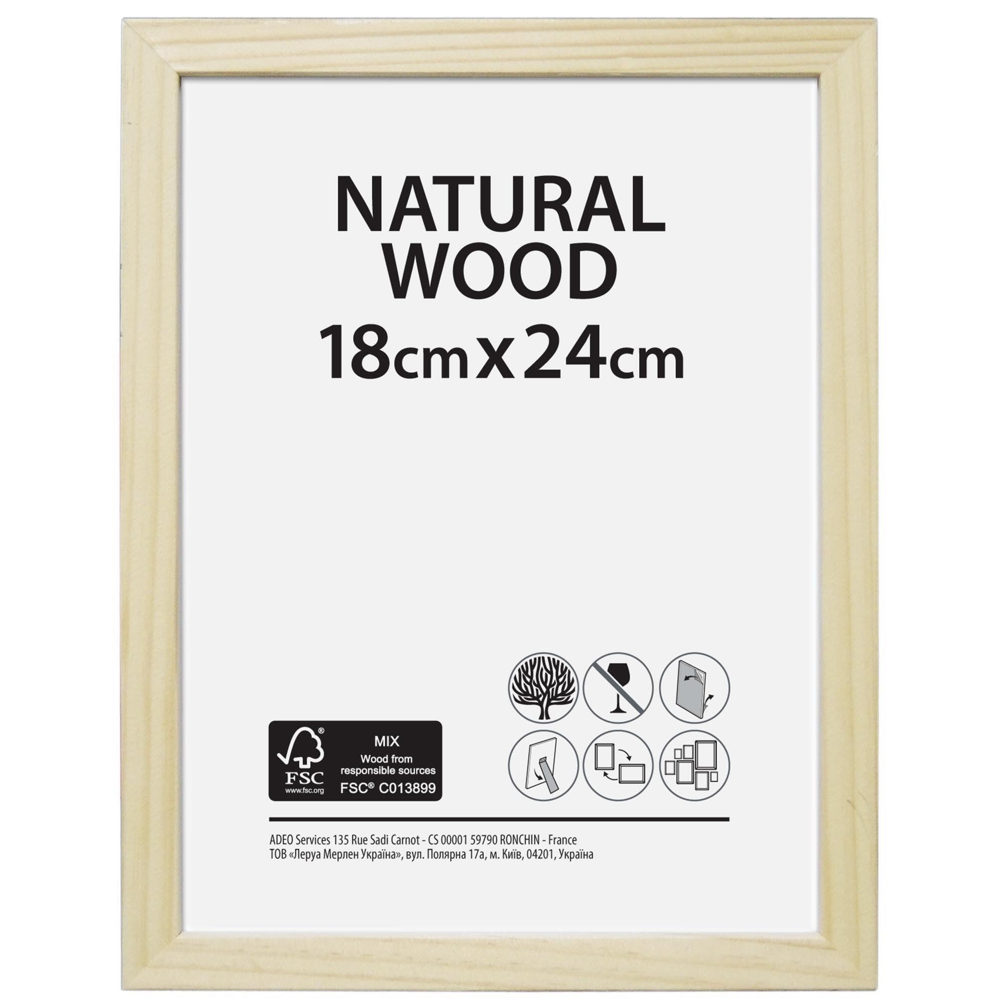 Rama foto Natural Wood, 18 x 24 cm, lemn, natur