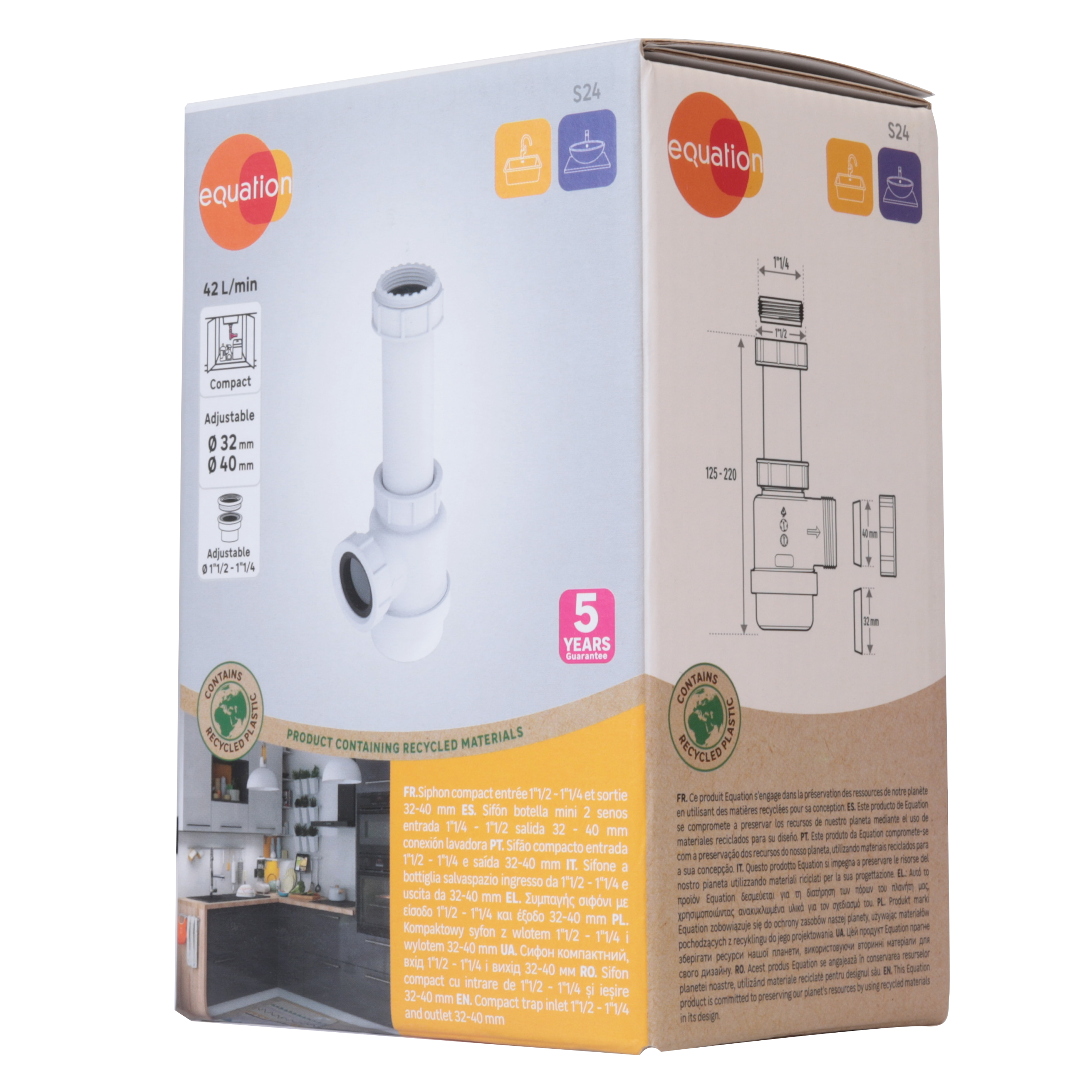 Sifao plastico EQUATION 1/2 1/4 extensivel 32/40 - 8