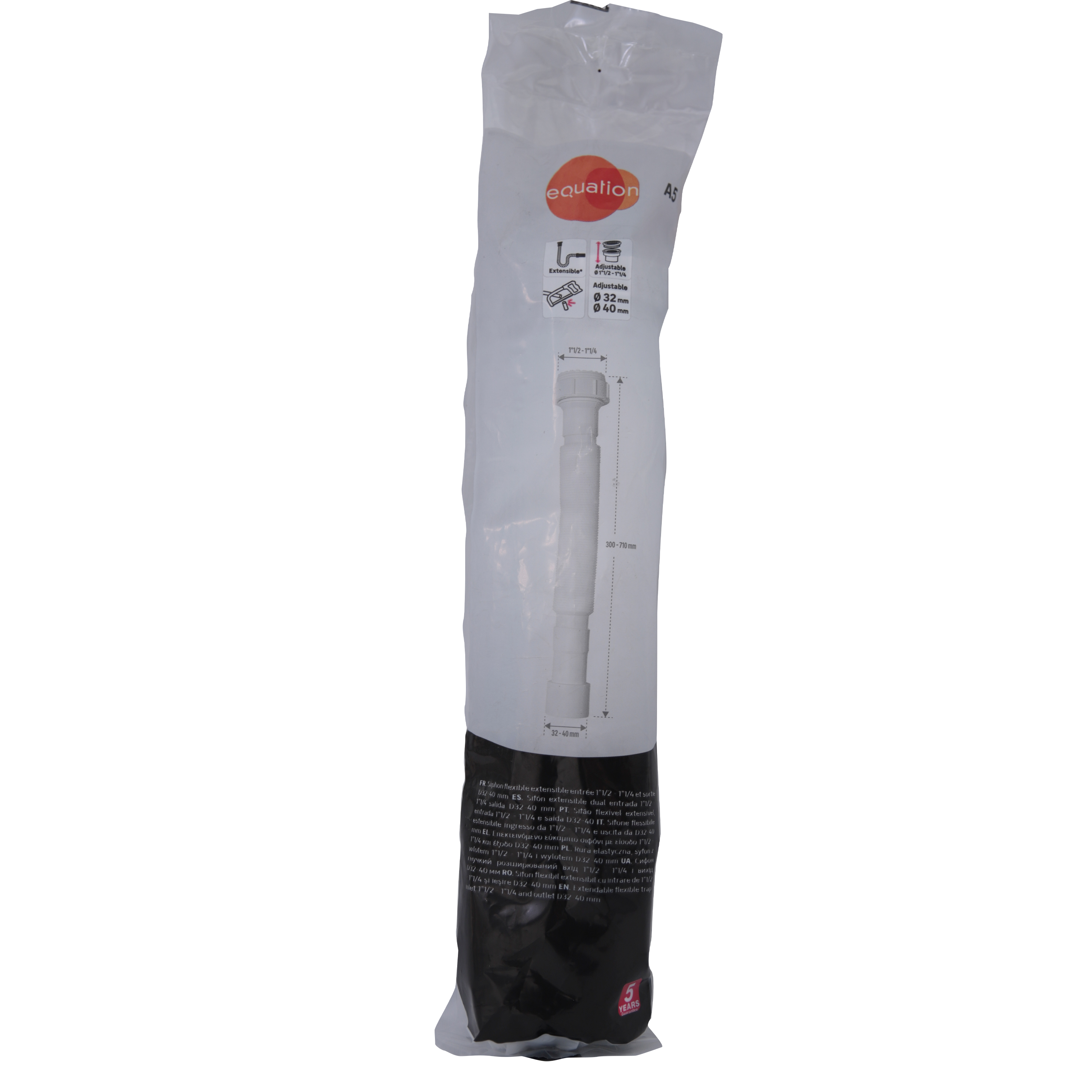 Tubo extensivel EQUATION 1.1/4+1/2 32-40mm branco - 6