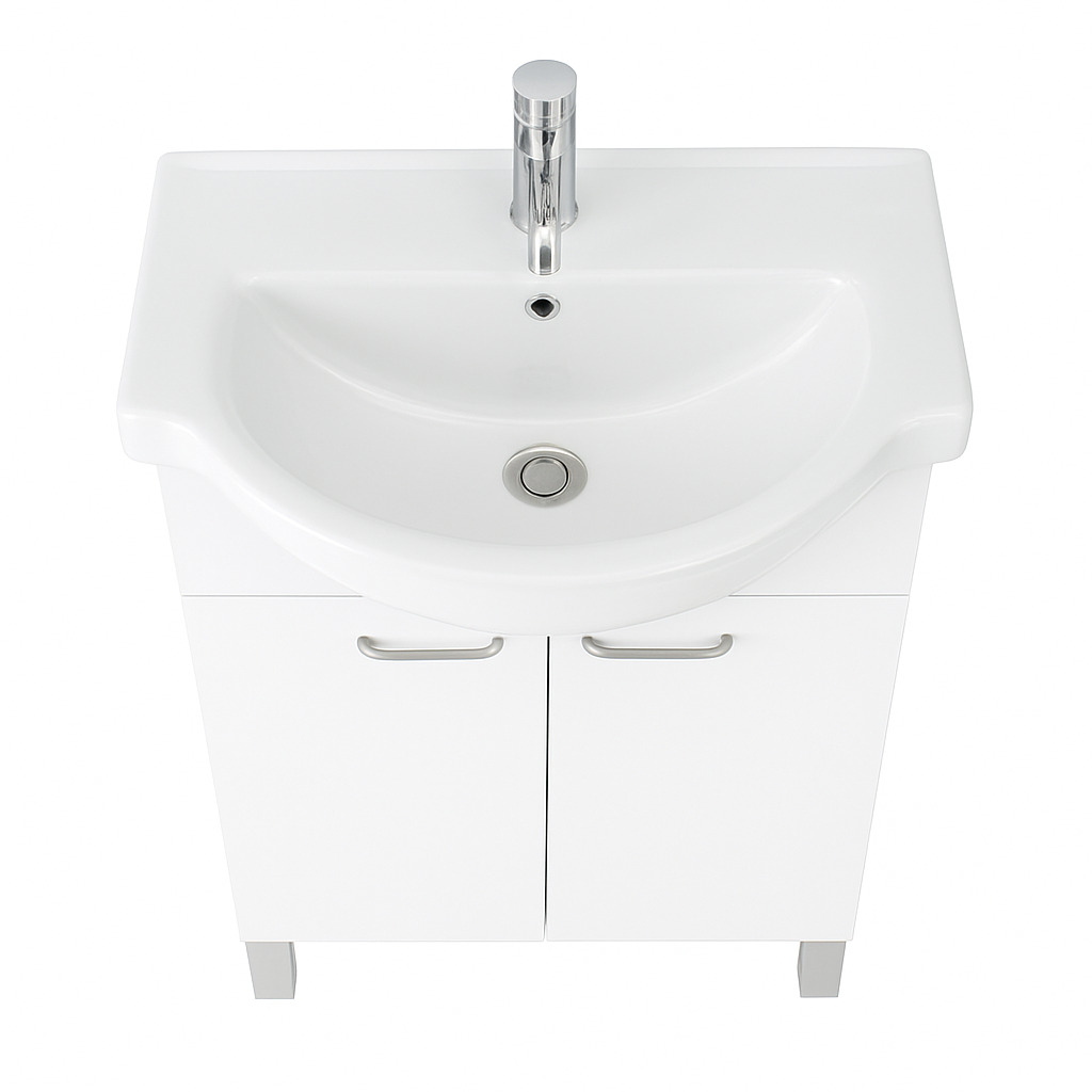 Lavabo d'appoggio rettangolare L 75 x H 20 x P 47 cm in ceramica bianco - 3