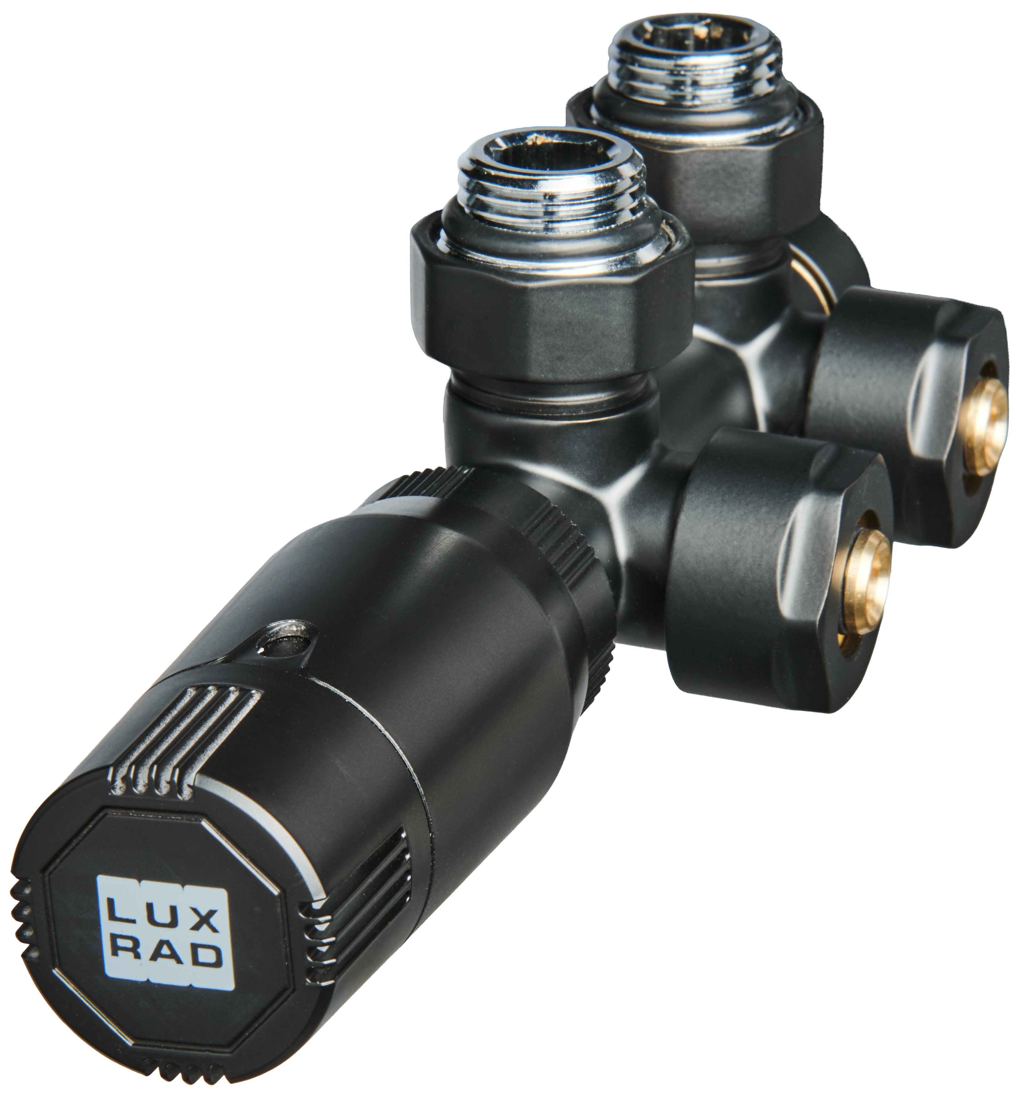 Zestaw termostatyczny DUOPLEX PRAWY 3/4" czarny mat LUXRAD