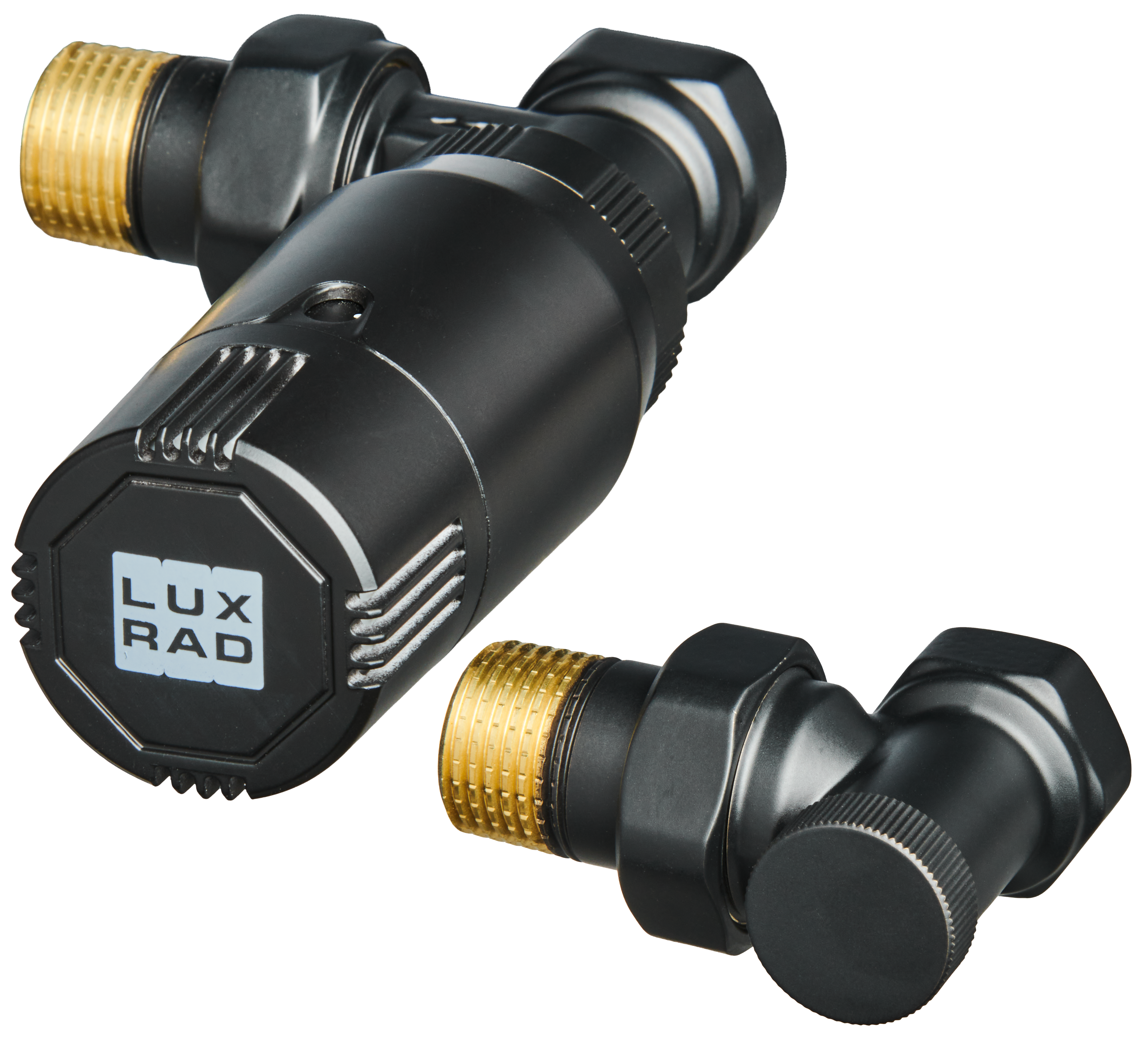 Zestaw termostatyczny KĄTOWY 1/2" czarny mat LUXRAD