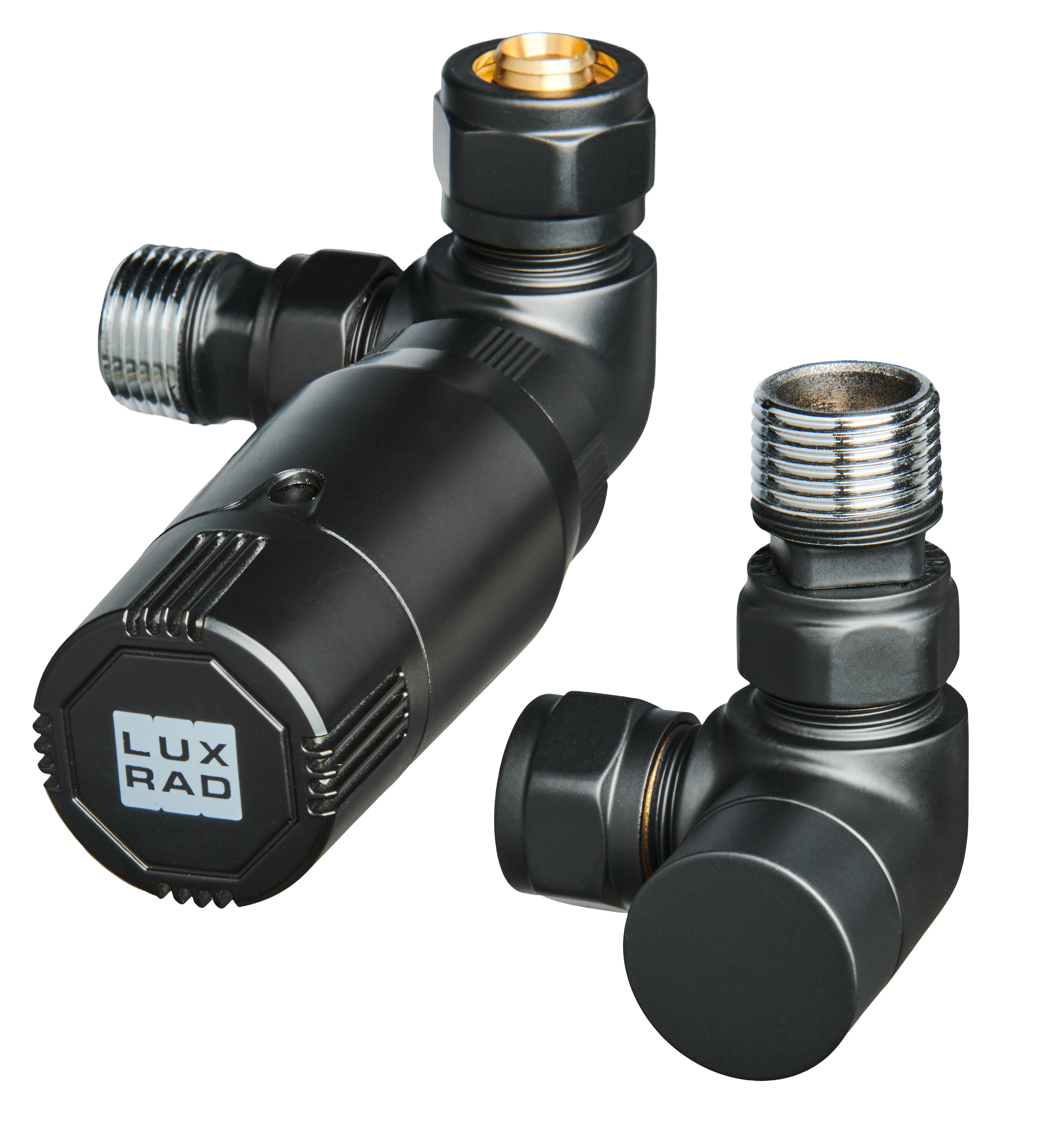 Zestaw termostatyczny OSIOWY UNIWERSALNY czarny LUXRAD