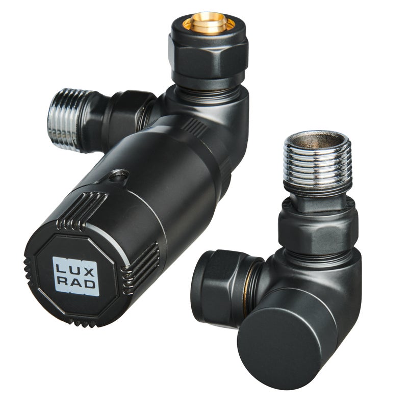 Zestaw termostatyczny OSIOWY UNIWERSALNY czarny LUXRAD