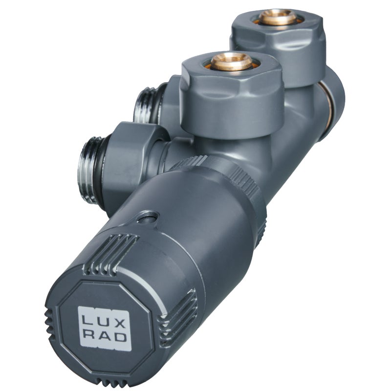 Zestaw termostatyczny DUOPLEX PRAWY 3/4" grafit LUXRAD