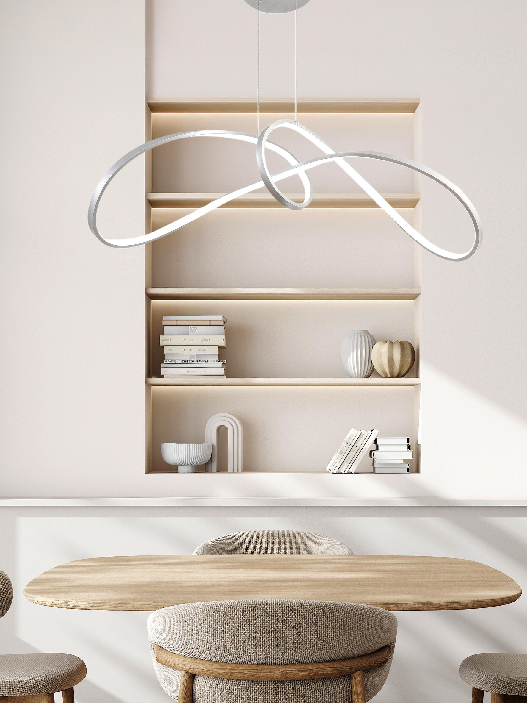 Lampadario LED moderno Ruby grigio, luce con 3 temperature di colore 5400 lumen - 3