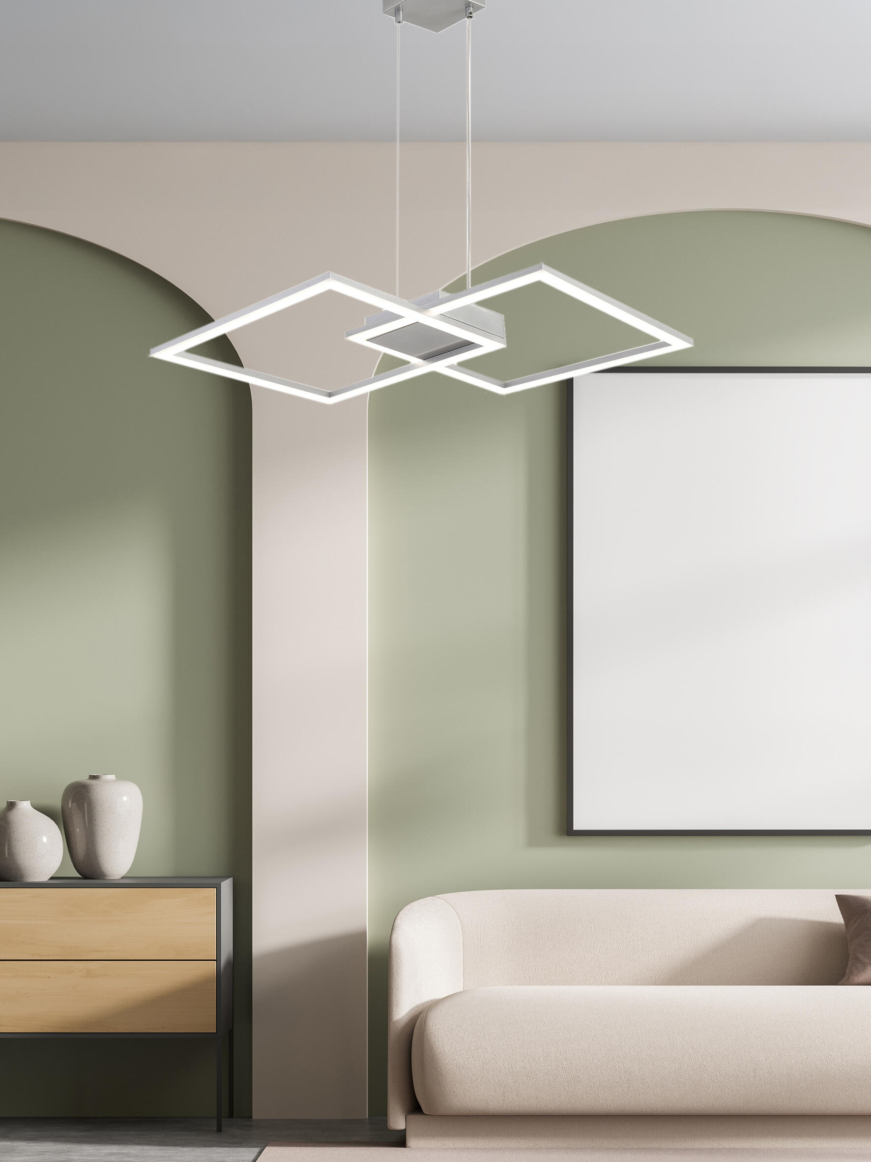 Lampadario LED design Kira grigio, luce con 3 temperature di colore 5400 lumen - 3