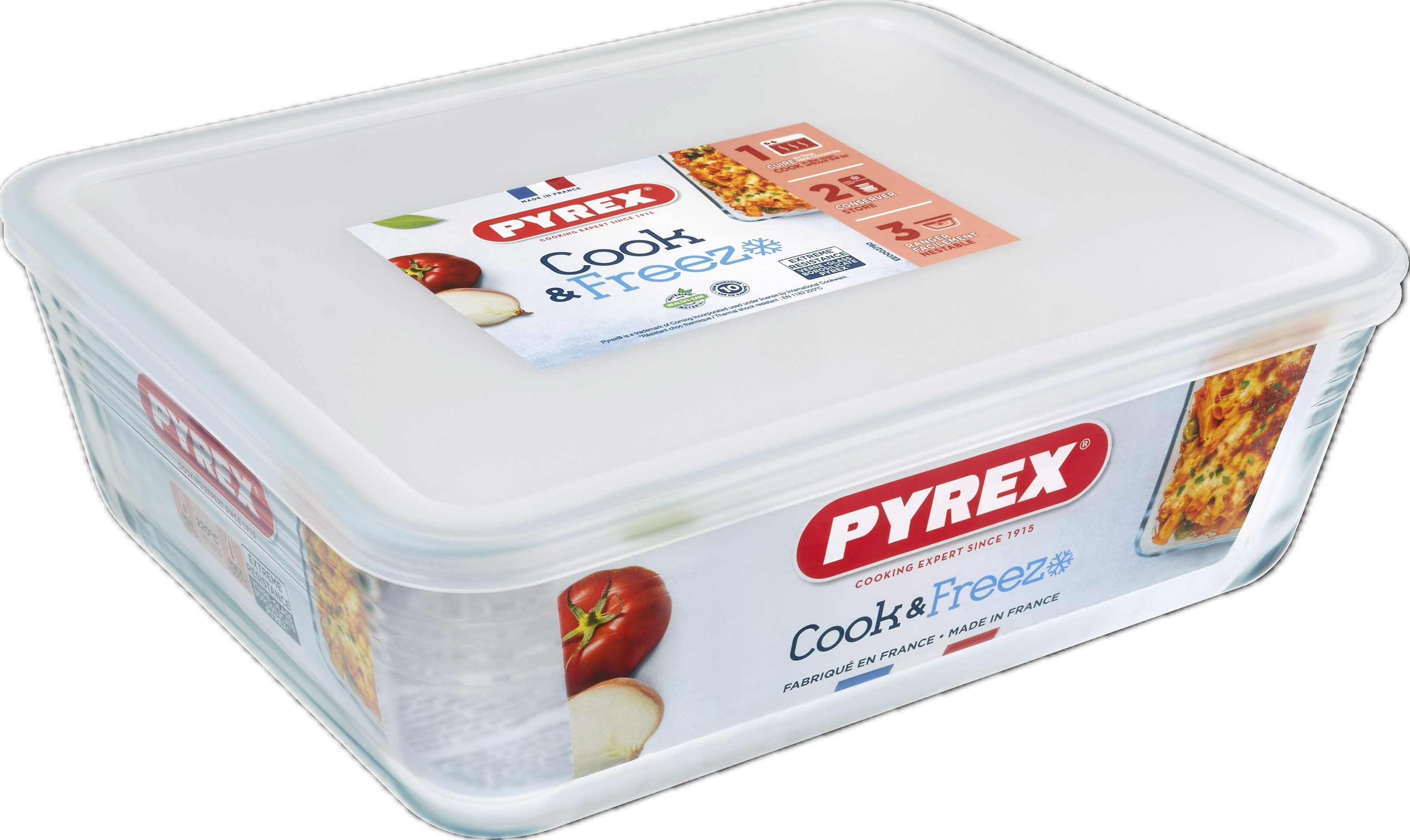 Naczynie żaroodporne Cook & Freeze z pokrywką 25x19x8 cm 2.6 l Pyrex