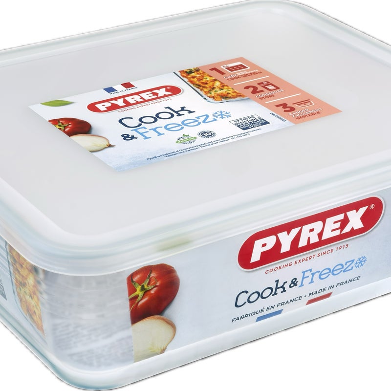 Naczynie żaroodporne Cook & Freeze z pokrywką 25x19x8 cm 2.6 l Pyrex