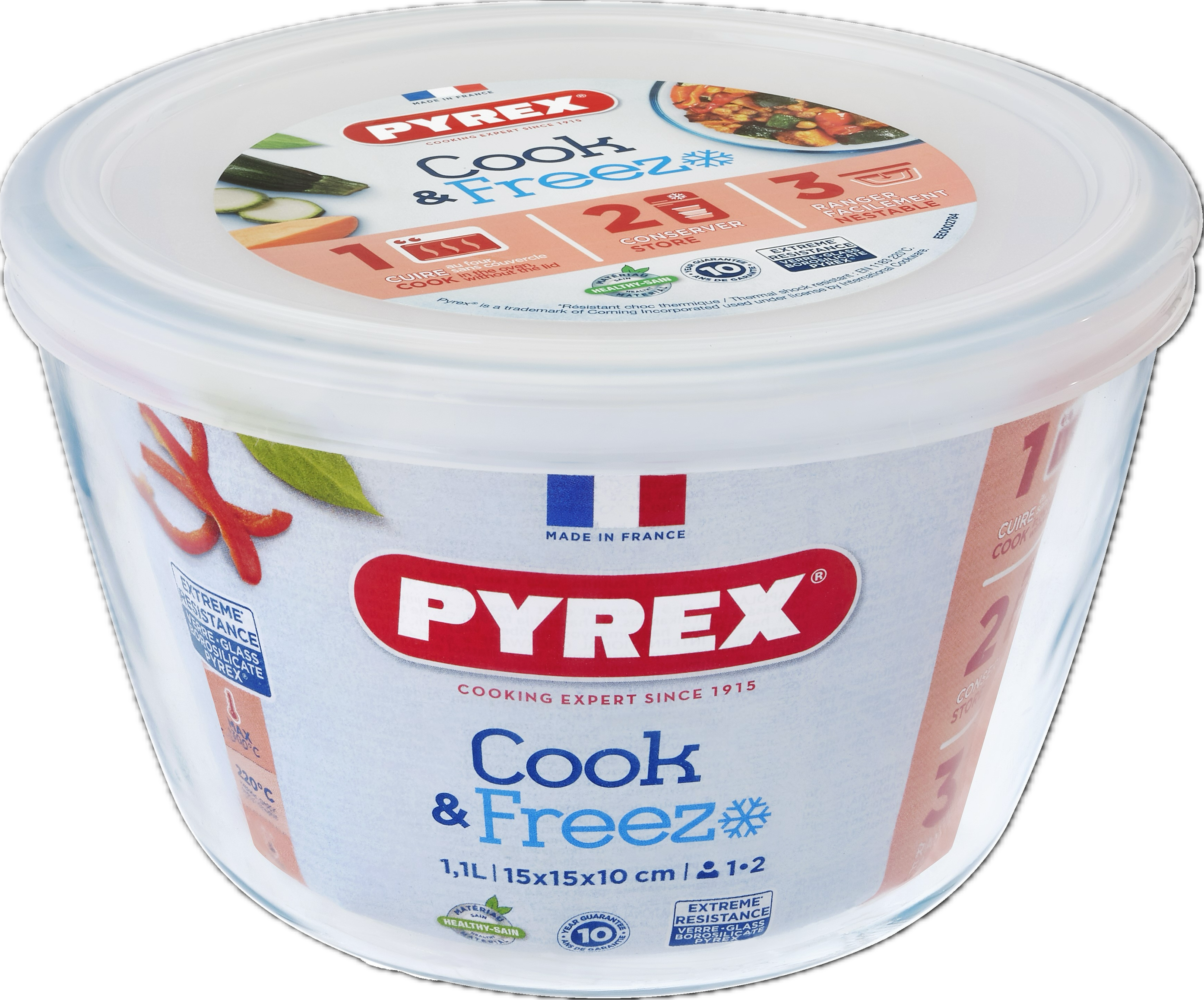 Naczynie żaroodporne Cook & Freeze z pokrywką 1.1 l Pyrex