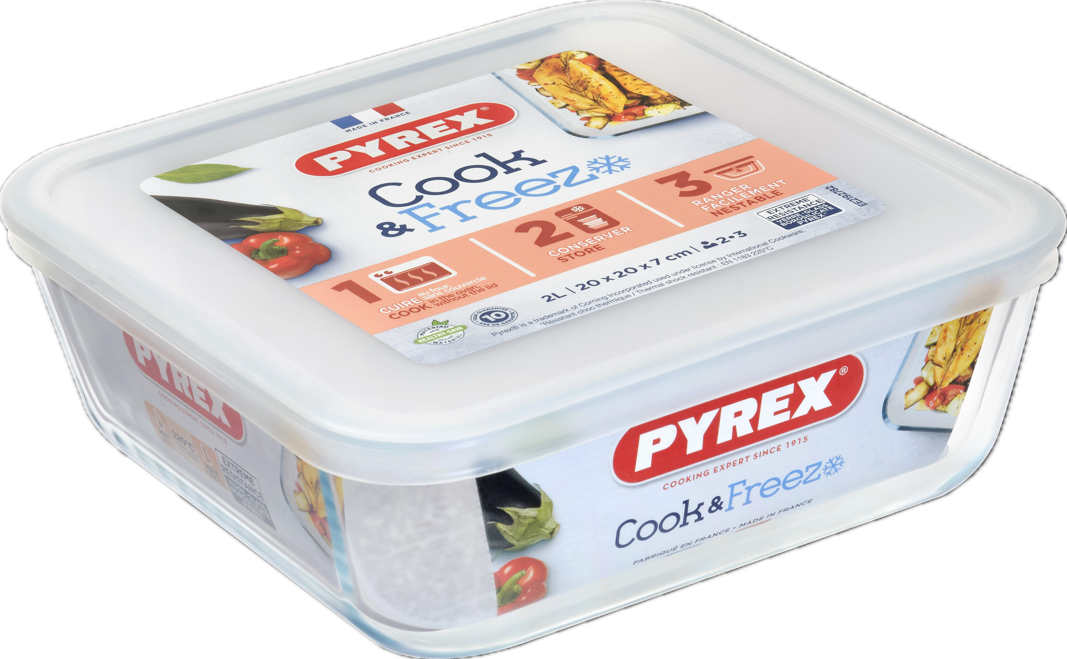 Naczynie żaroodporne Cook & Freeze z pokrywką 0,85 l Pyrex