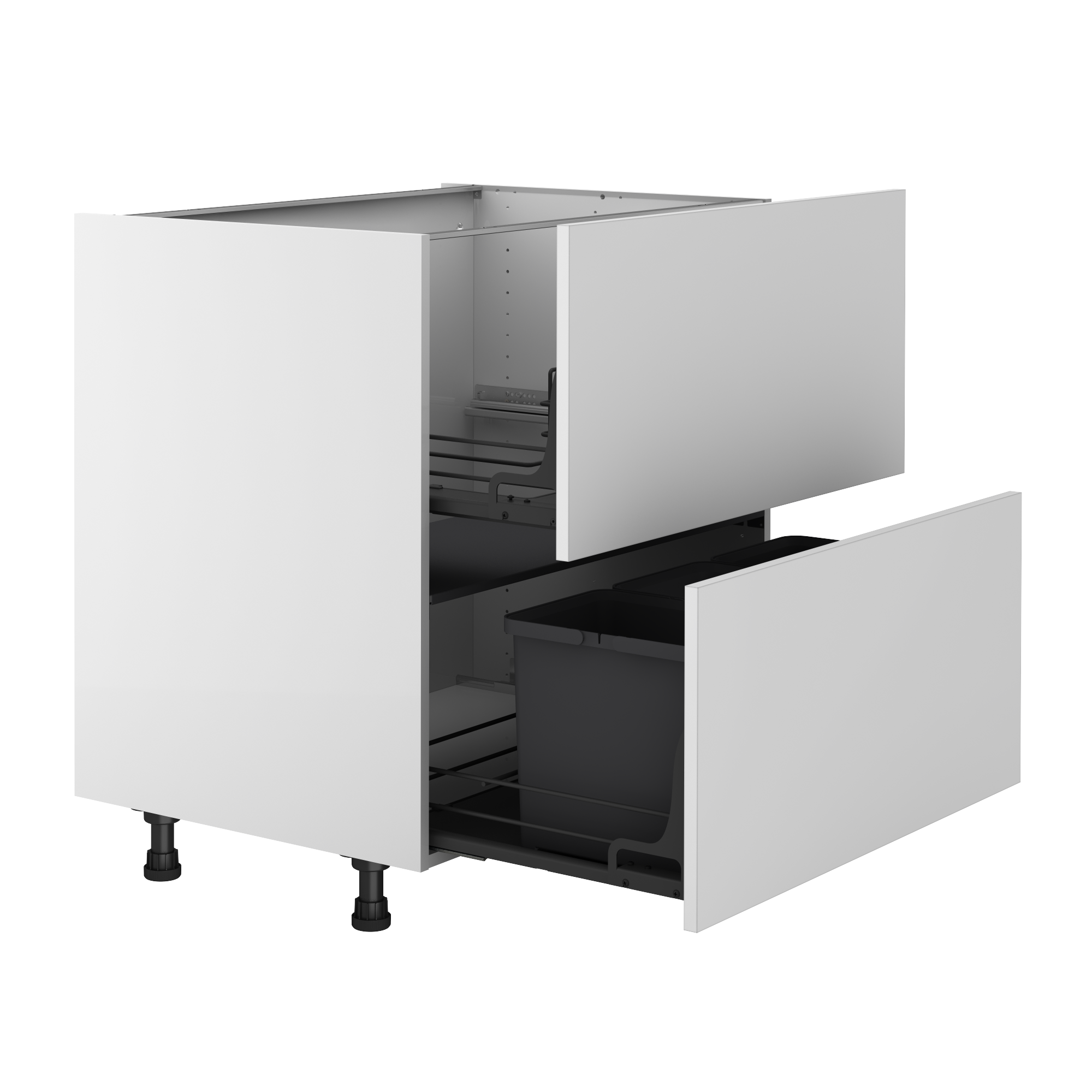 Mueble bajo de cocina delinia id sofia blanco mate 76,8x80 cm 2cac bajo fregadero cubo interior