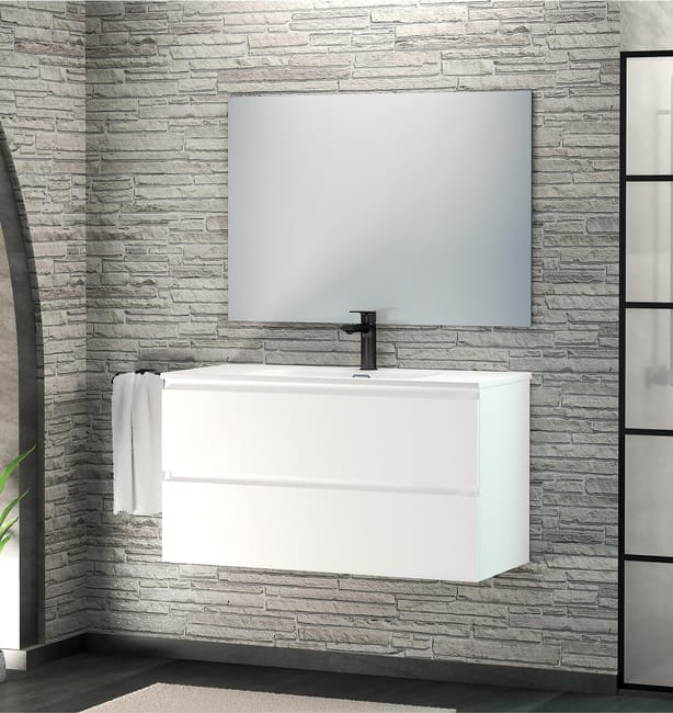 MUEBLE DE BAÑO MAYA BLANCO 60X45CM 2 CAJONES - 1