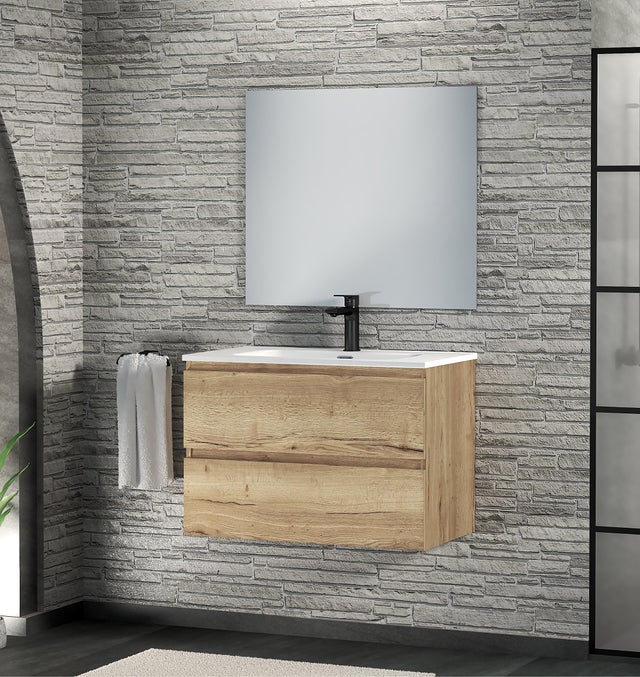MUEBLE DE BAÑO MAYA ROBLE 80X39CM 2 CAJONES