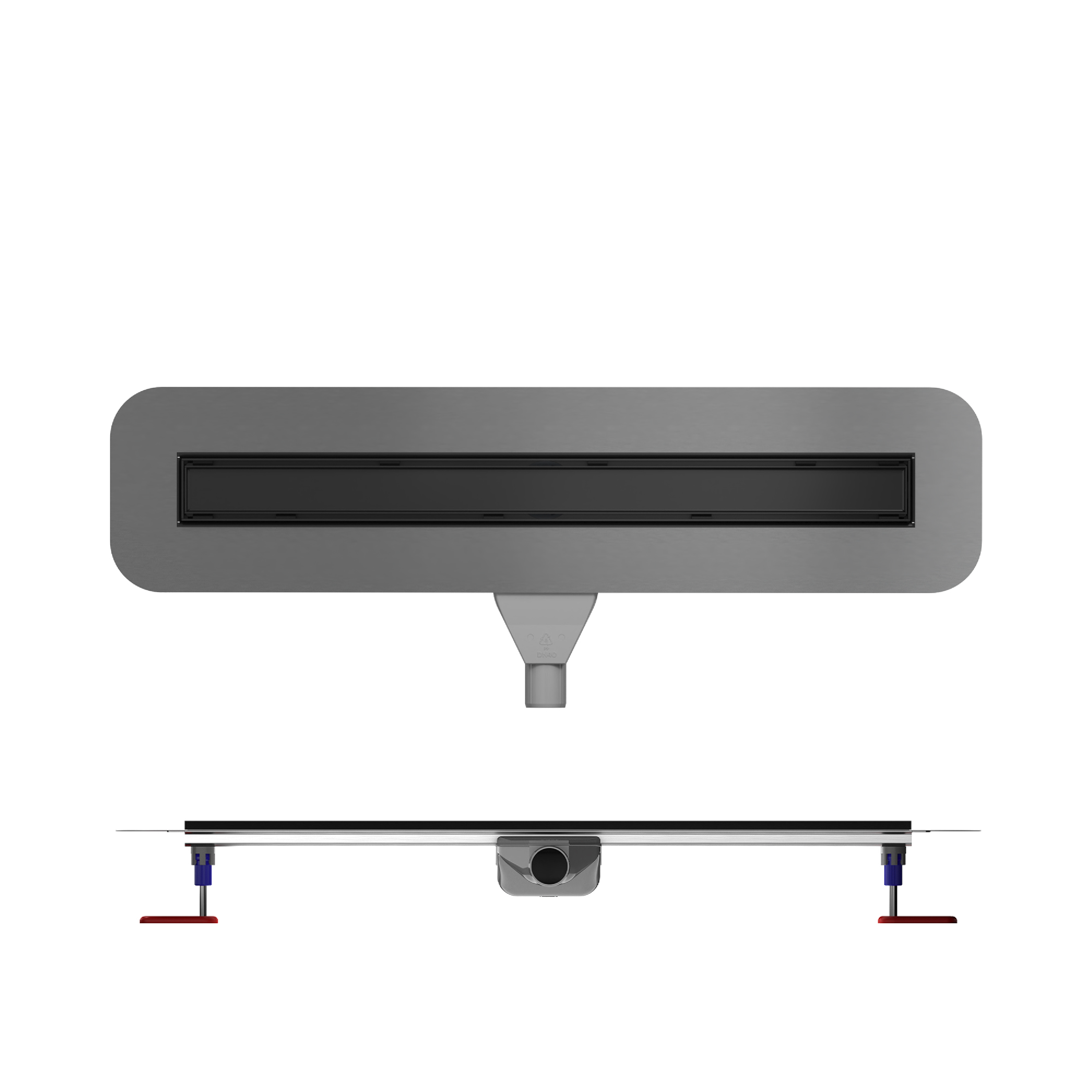Sifão orientável EQUATION rectangular 700mm preto - 2