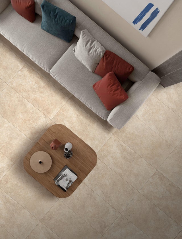 Carrelage sol intérieur effet pierre l.60 x L.120 cm - Capua Beige