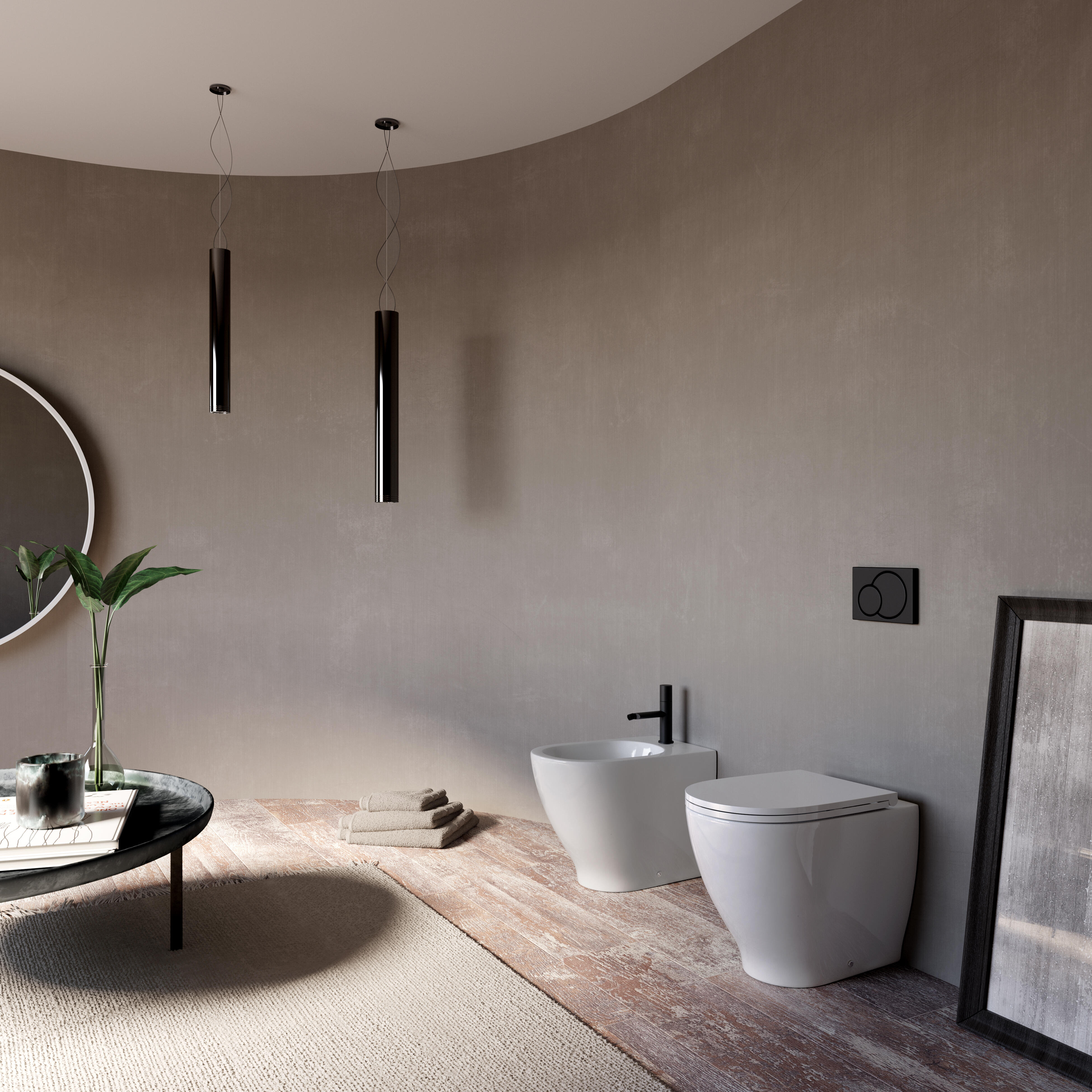 Vaso WC filomuro e parete KERASAN aquatech, sedile escluso P 55.5 x L 35.5 x H 42 cm bianco lucido - 7