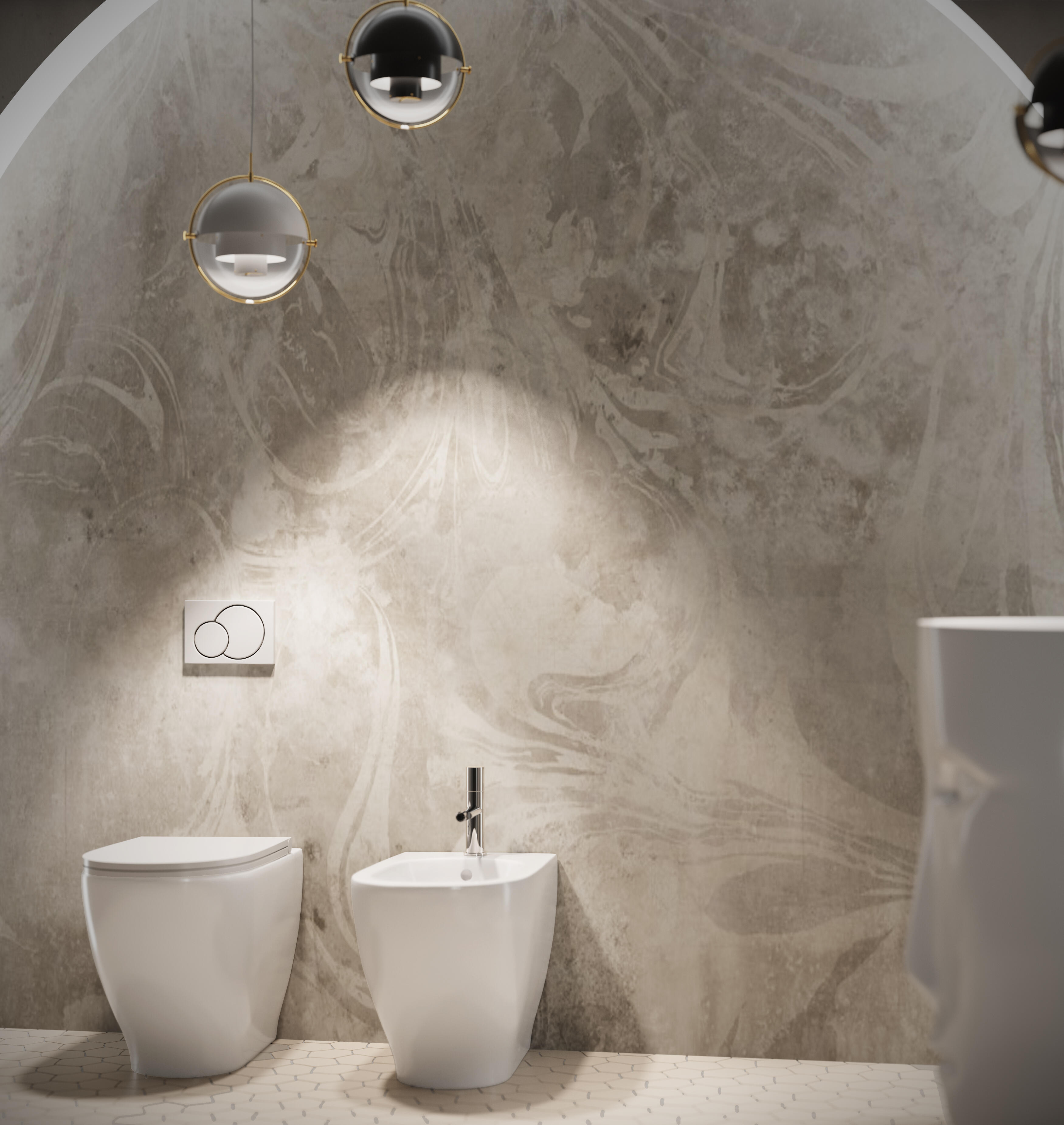Vaso WC filomuro e parete KERASAN aquatech, sedile escluso P 55.5 x L 35.5 x H 42 cm bianco lucido - 4