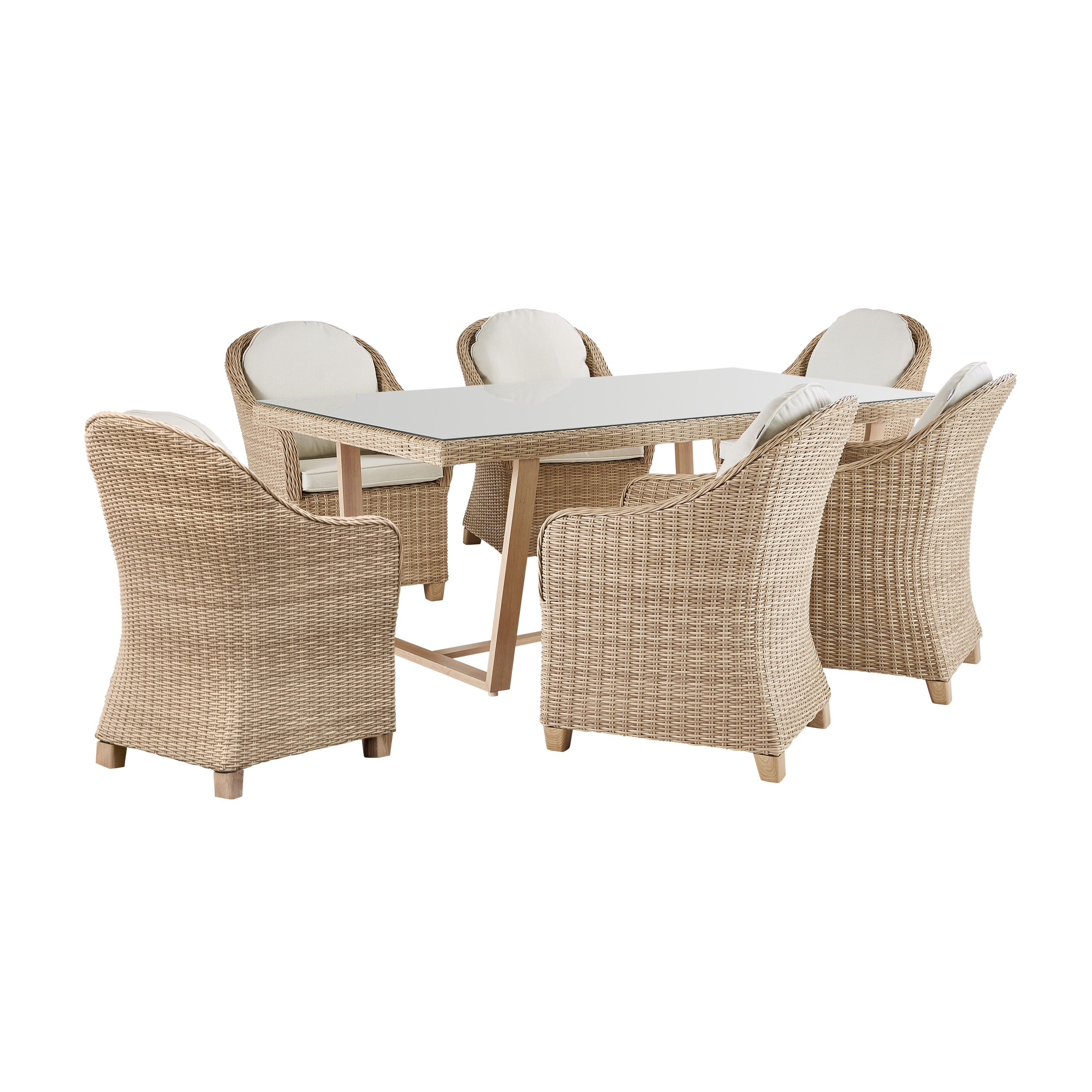 Conjunto de 2 cadeiras de refeição em rattan Naterial Medena - 2