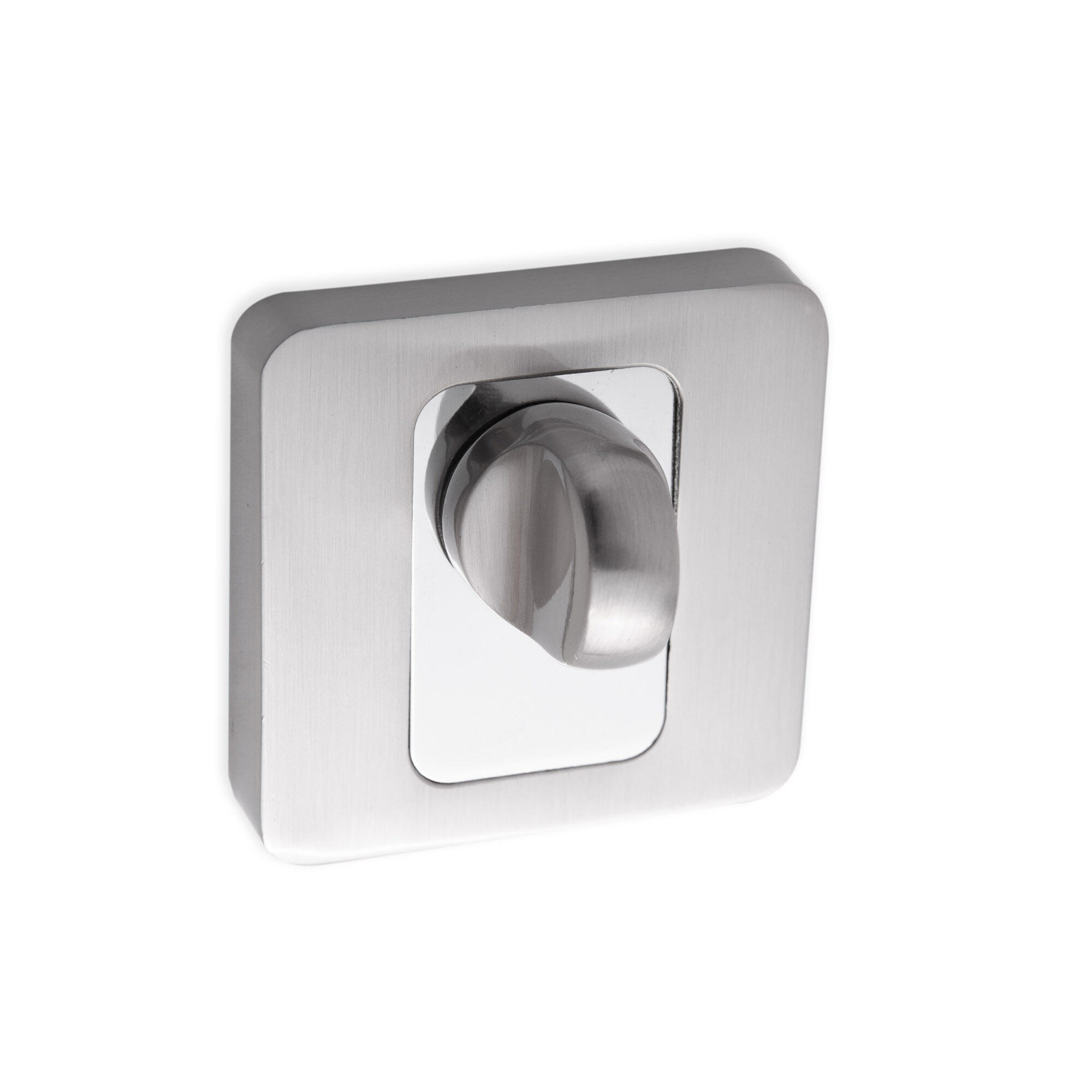 Rozeta usa interior, BSN/CP 103, cu buton inchidere, aluminiu/zamac, crom