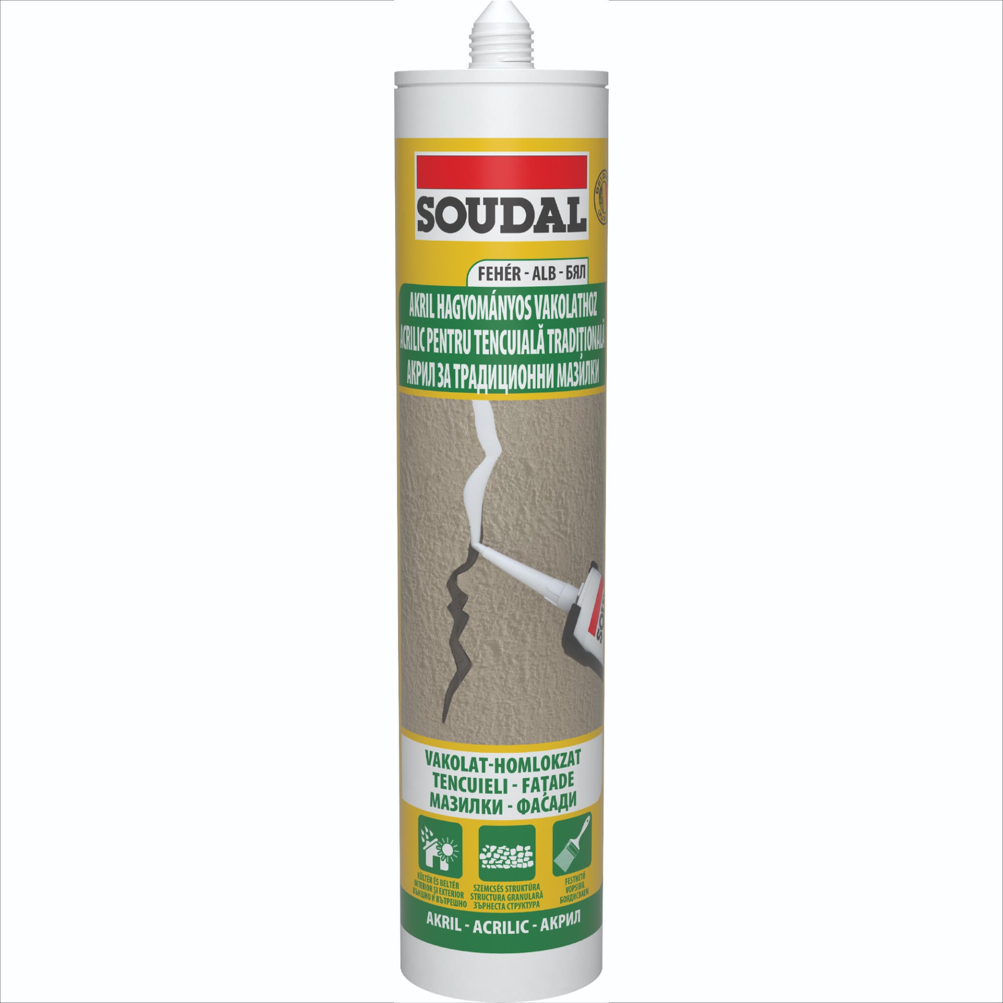 Acril Soudal, pentru fatade, alb, 280 ml