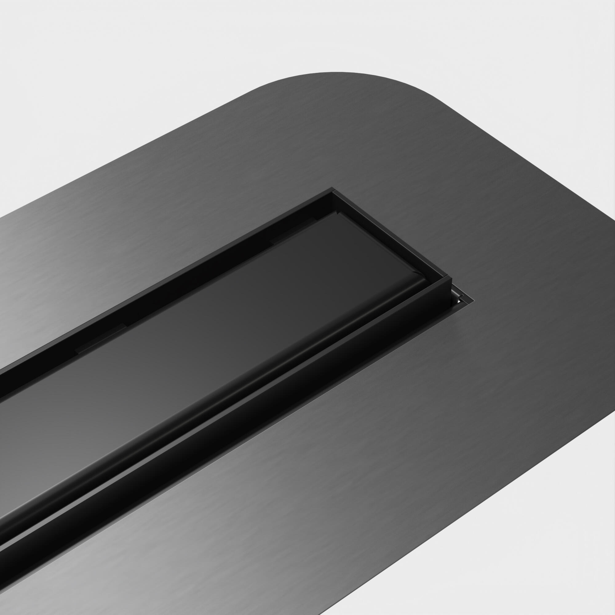 Calha duche Italiano EQUATION inox retangular 600 mm preto - 7