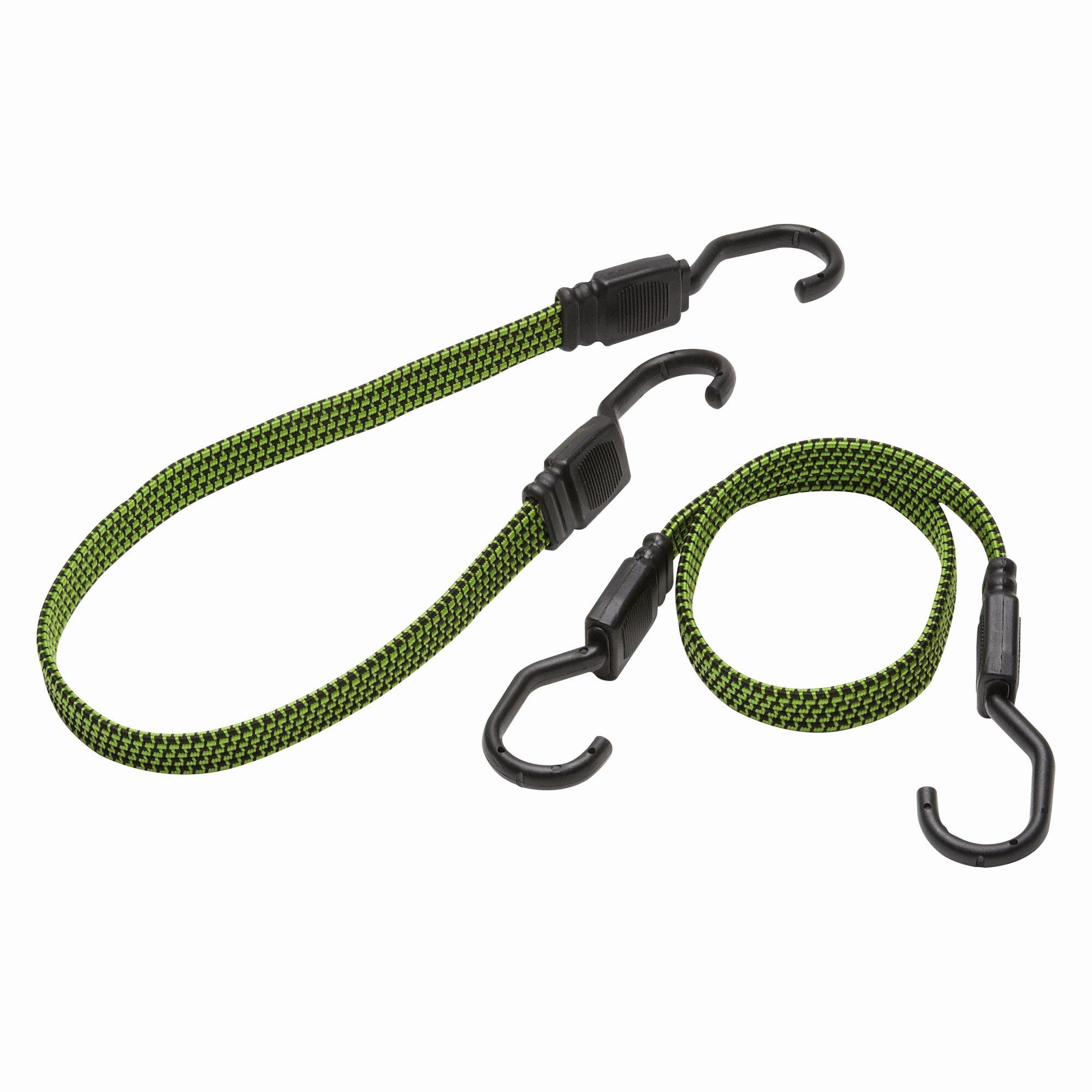 Coarda elastica Standers, plata, cauciuc, cu carlig otel, 18 mm x L 0.6 m, rezistenta max 10 kg, verde (set 2 buc)