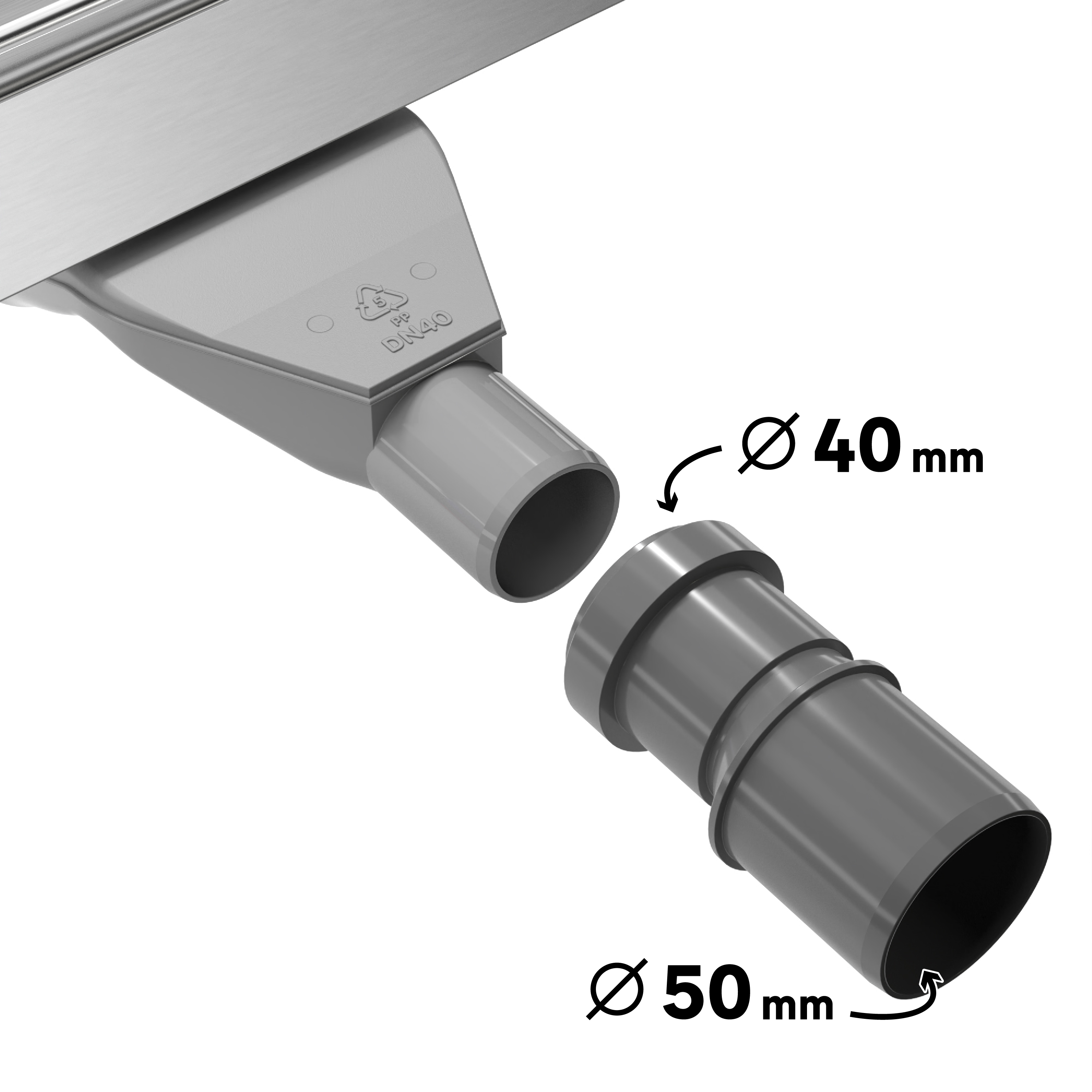 Calha duche Italiano EQUATION inox retangular 600 mm - 10